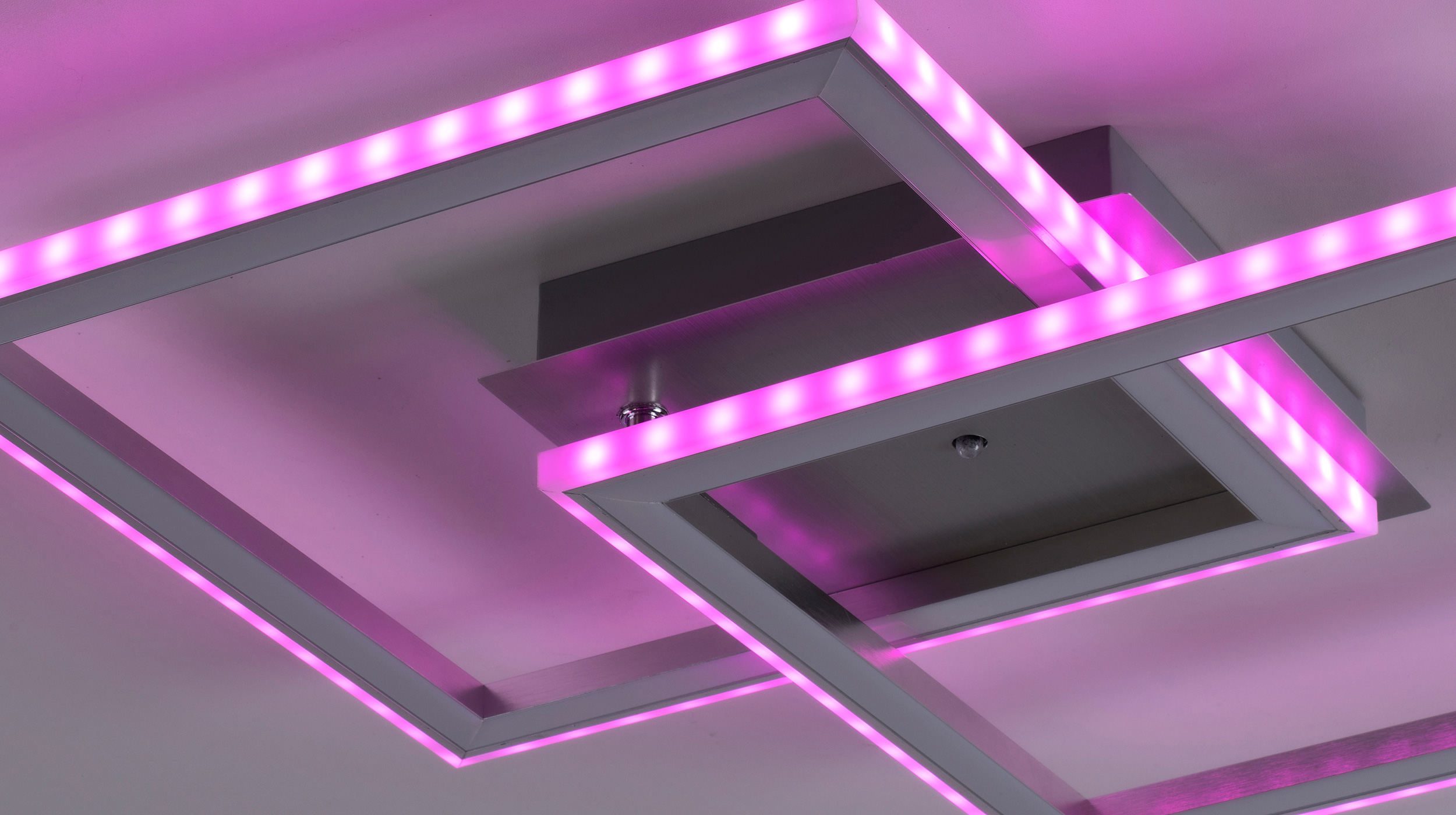 Deckenleuchte LED stahlfarben 45 cm mit RGB-Farbwechsel - FELIX