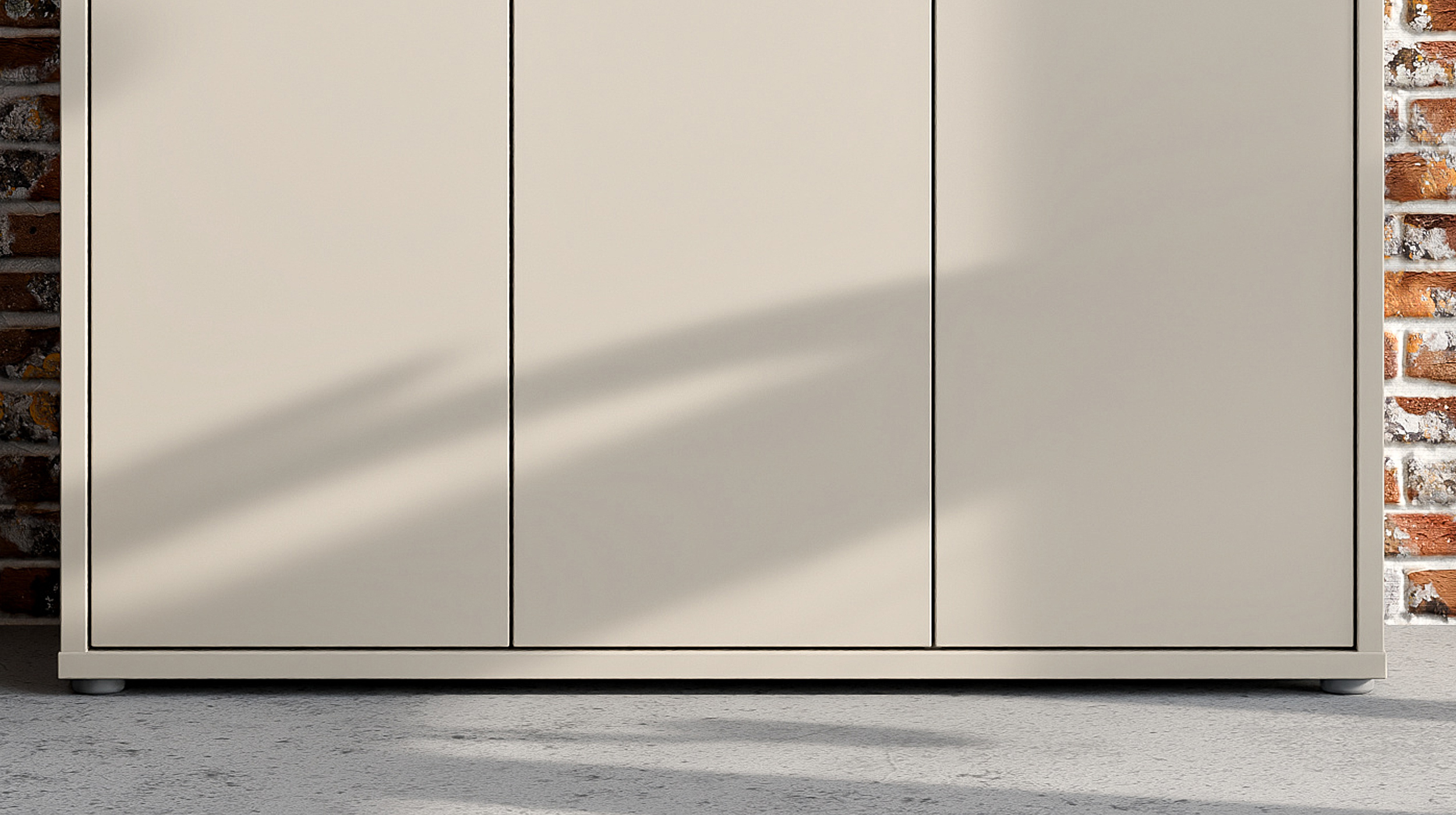 Schuhschrank beige 109 x 99 cm 3-türig - ALICE SPRINGS