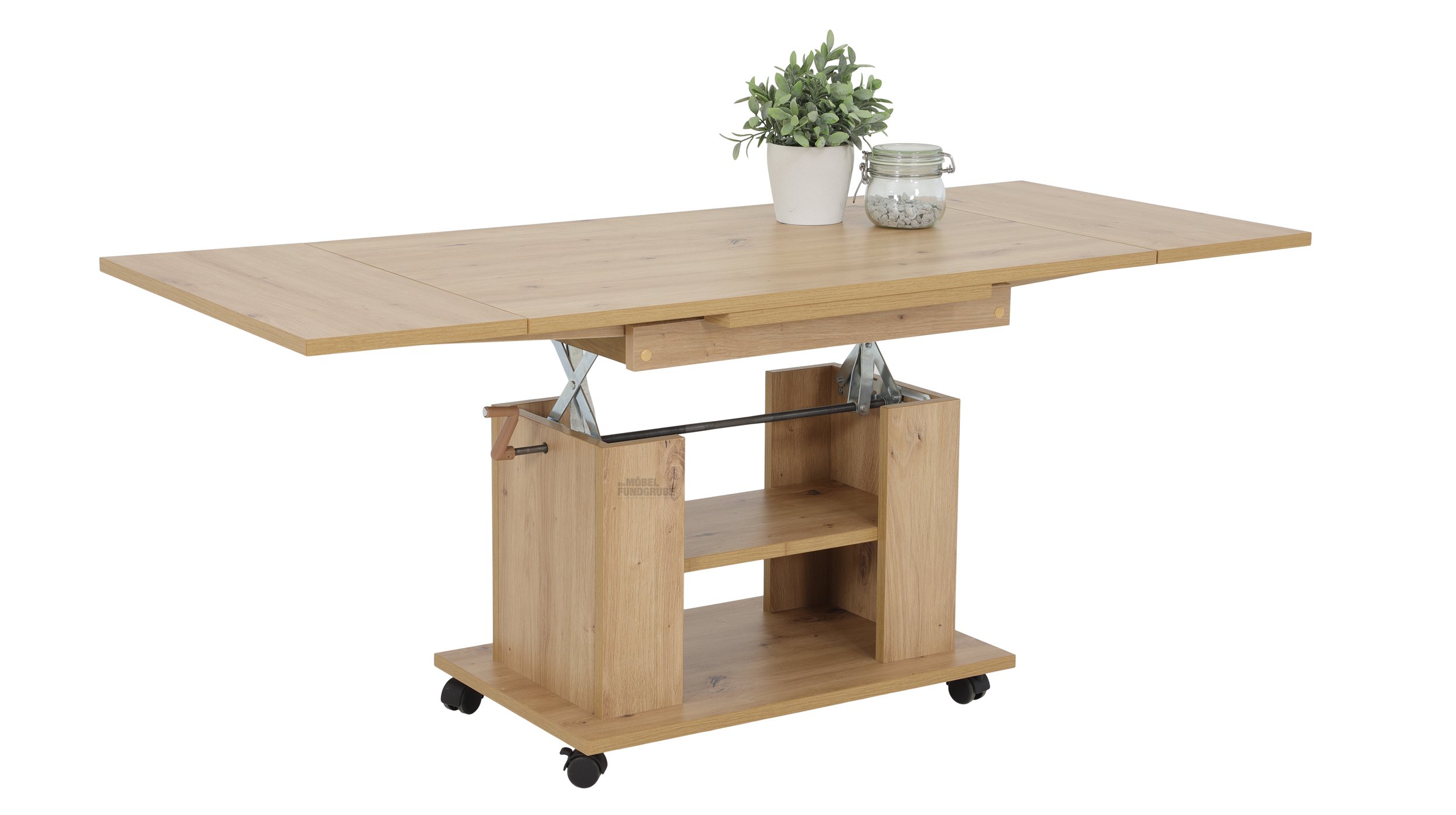 Couchtisch Artisan Eiche 90 x 60 cm ausziehbar - JAKOB