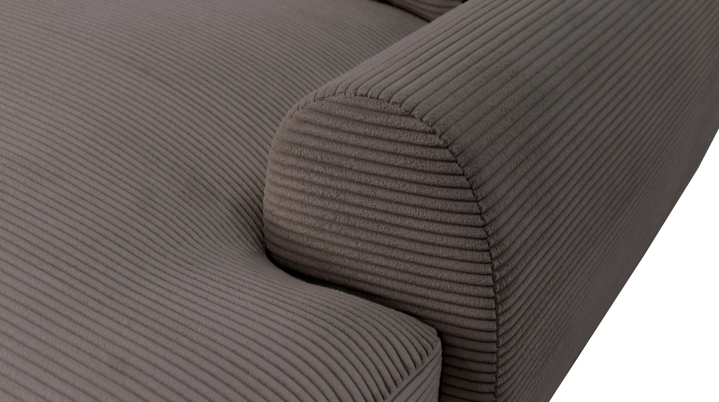 Ecksofa grau Cord 265 x 180 cm OT rechts - MARK