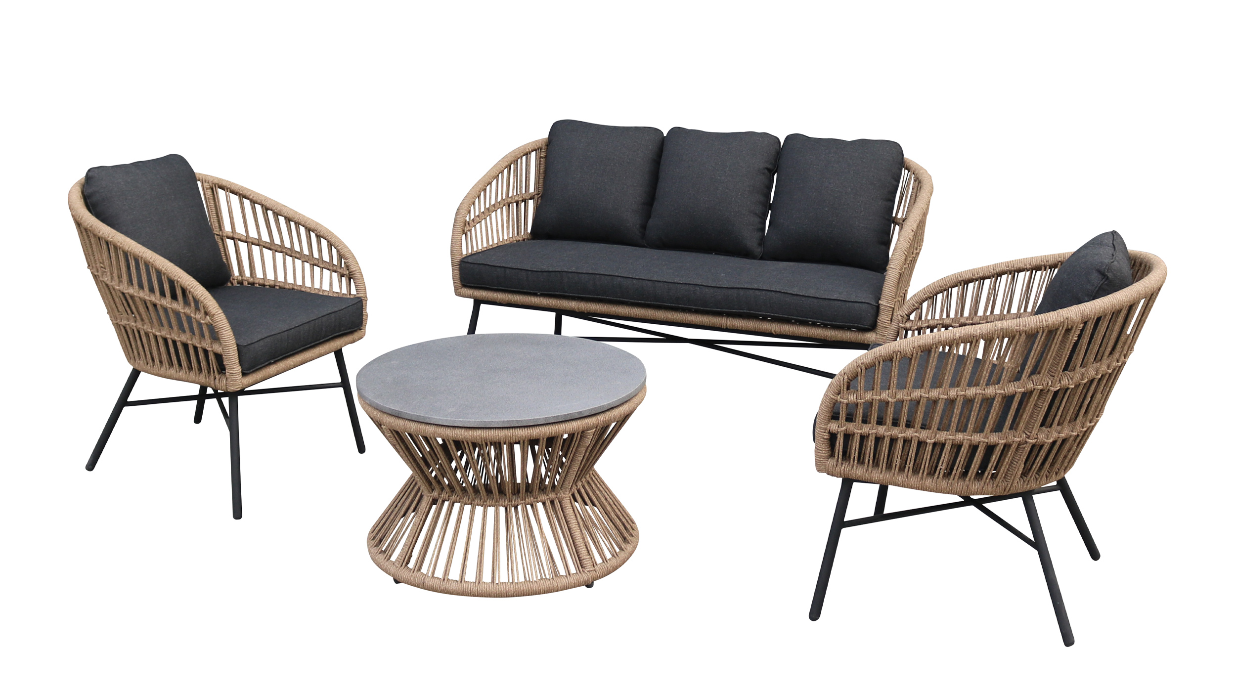 Gartenmöbel Set 4-teilig Tisch 70 x 40 cm - LUNO