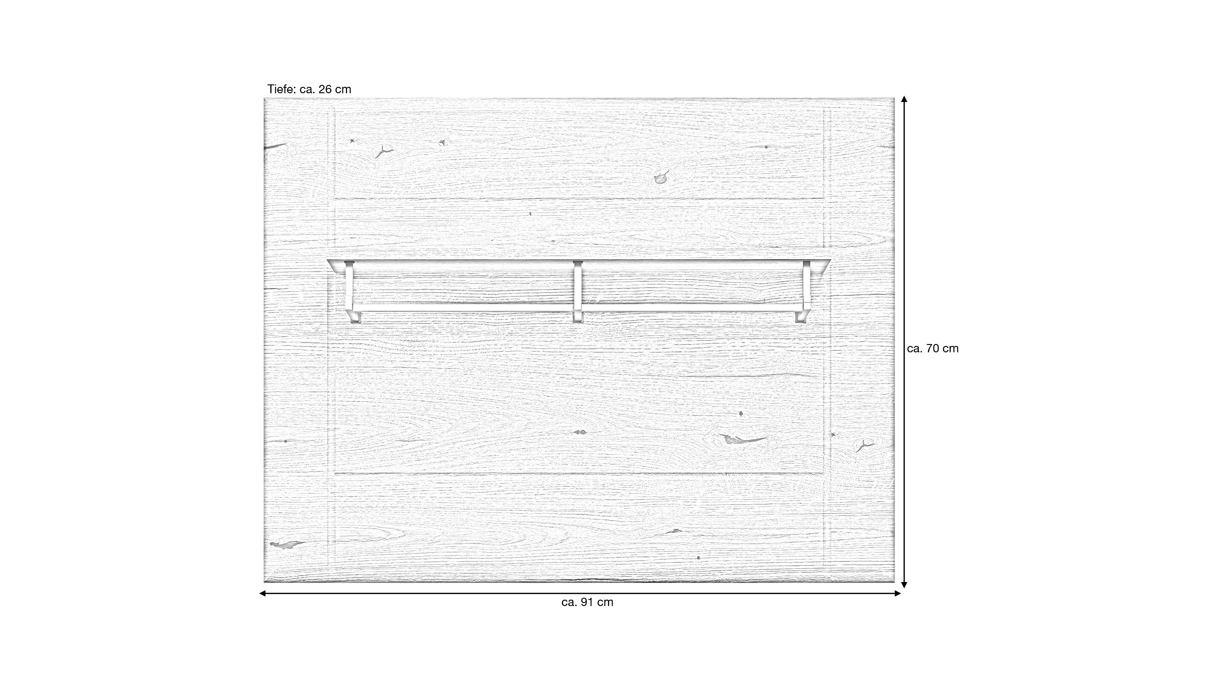Wandgarderobe Paneel 91 x70 cm Eiche - JARON