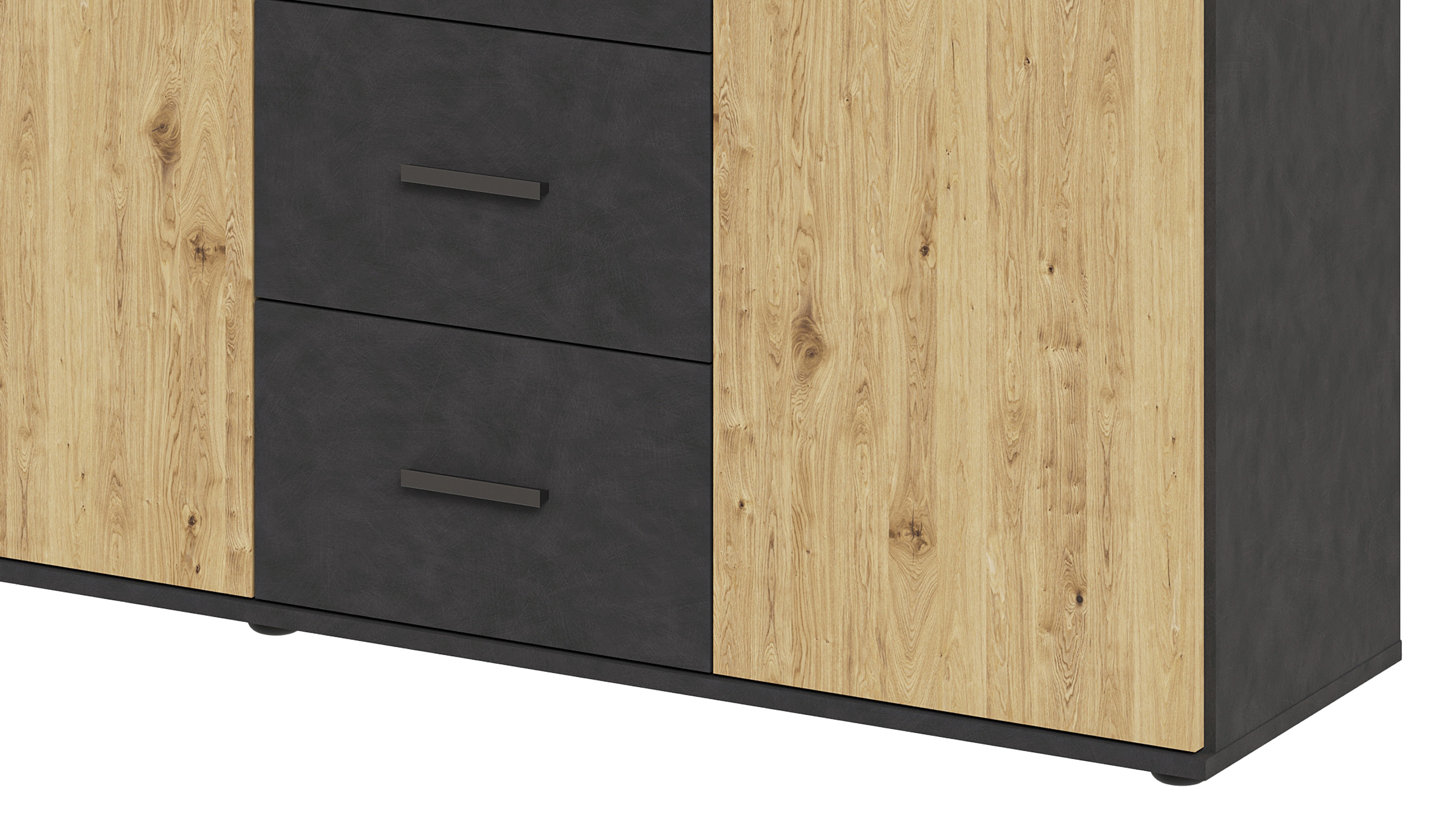 Kommode mit Schubladen anthrazit Artisan Eiche 160 cm - ALBATA
