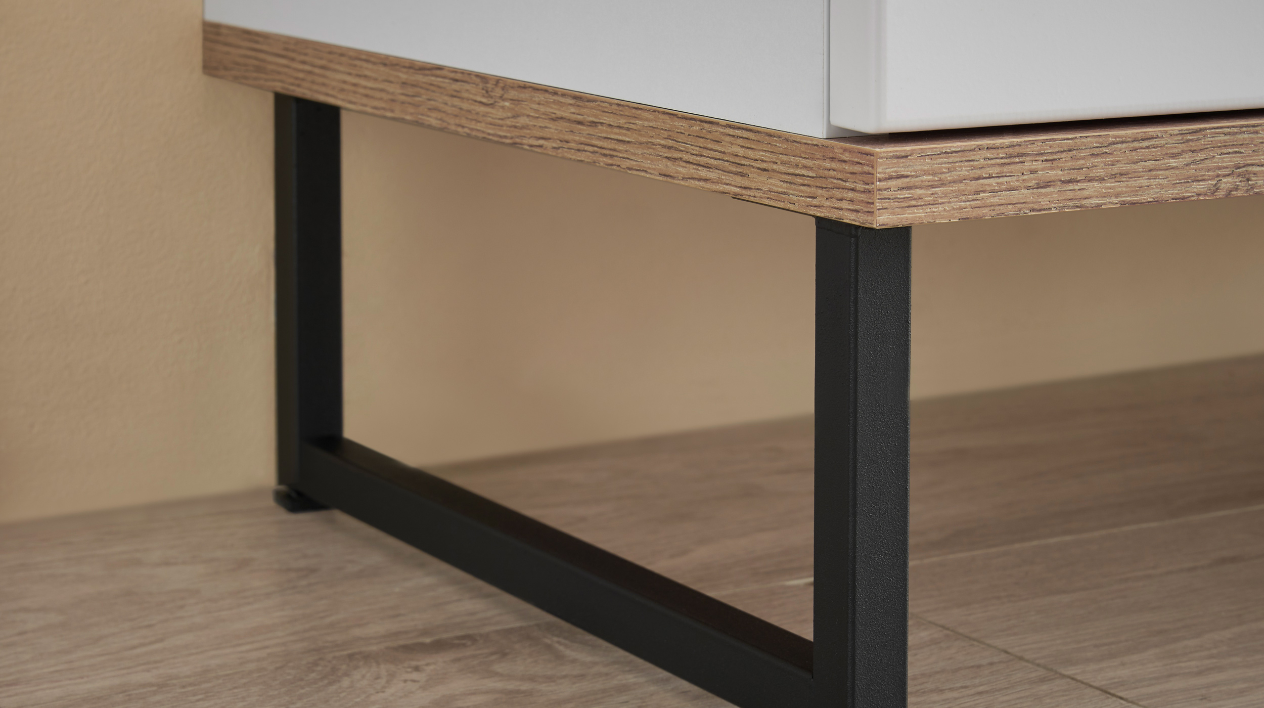 Waschbeckenunterschrank weiß Eiche 80 cm - DALIA