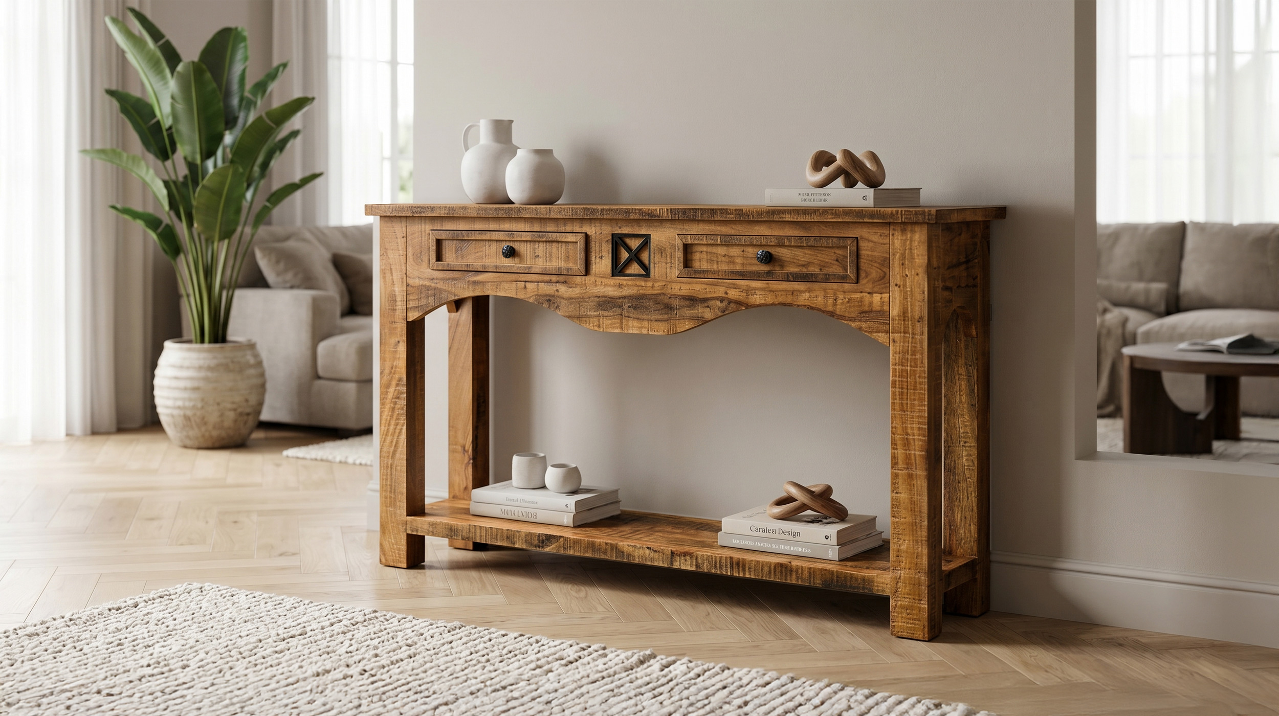 Standregal Akazie massiv lackiert 115 cm - montiert - ACANO