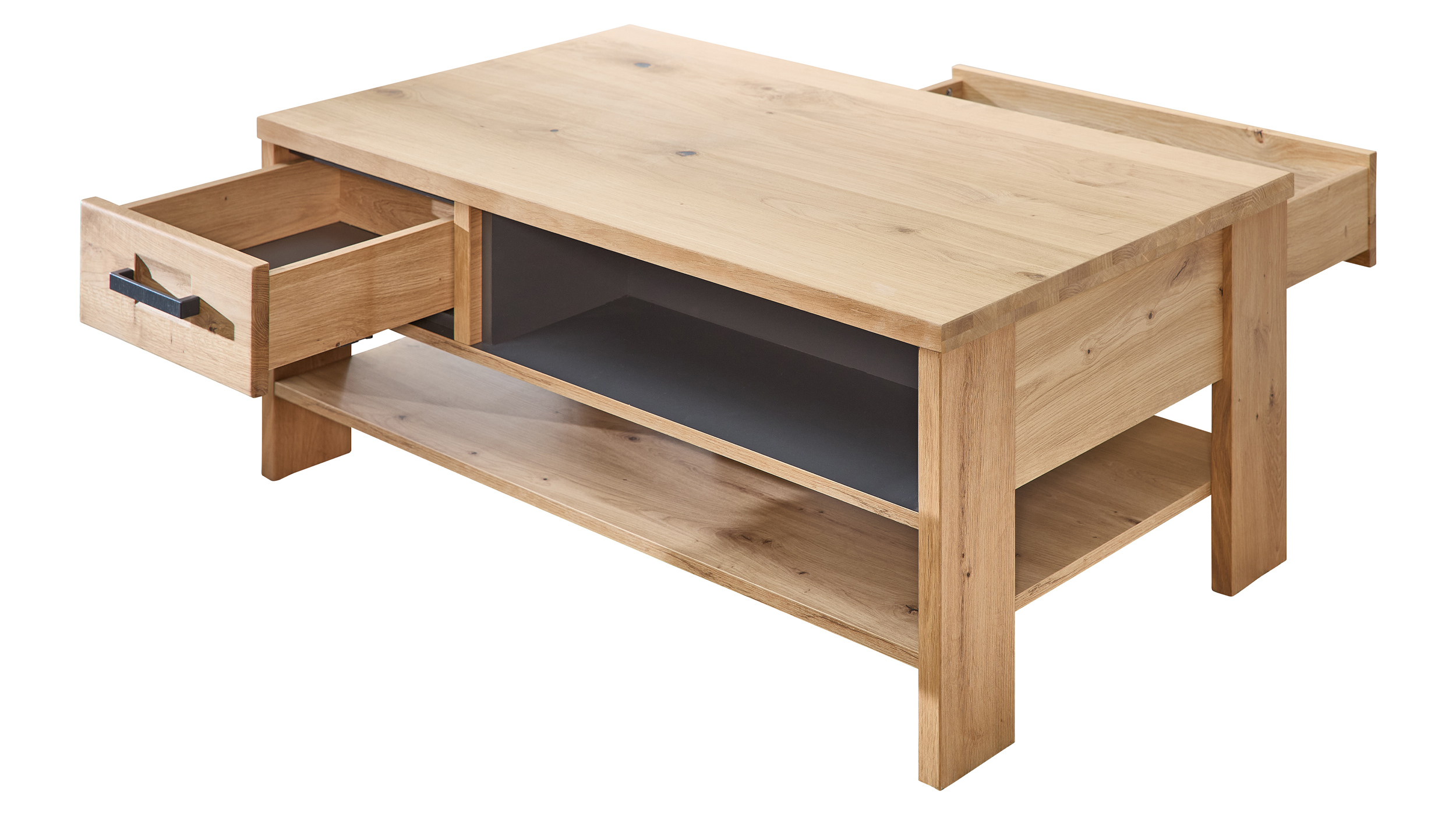 Couchtisch mit Schubladen Wildeiche 110 x 65 cm - CATANIA