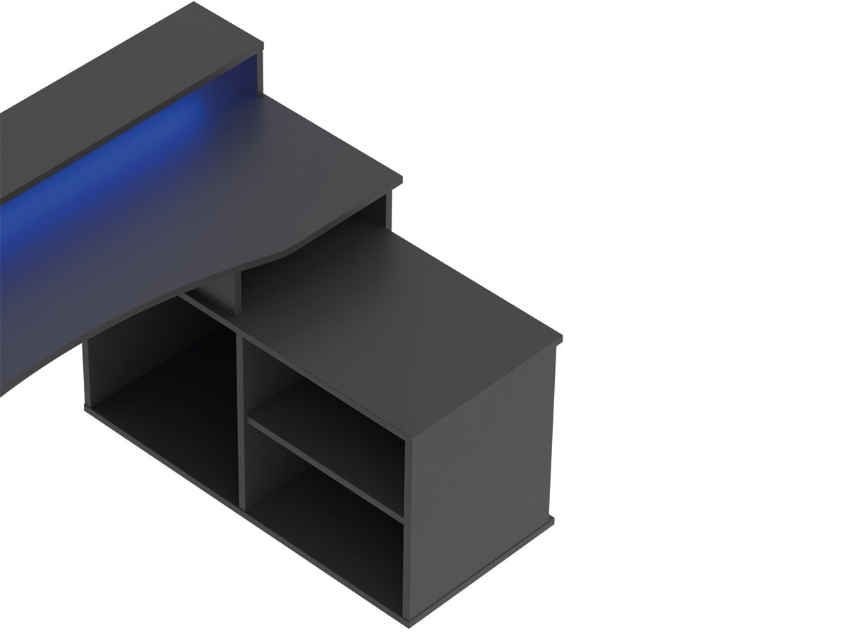 Gaming Tisch Computerschreibtisch 200 cm schwarz - TEZAUR