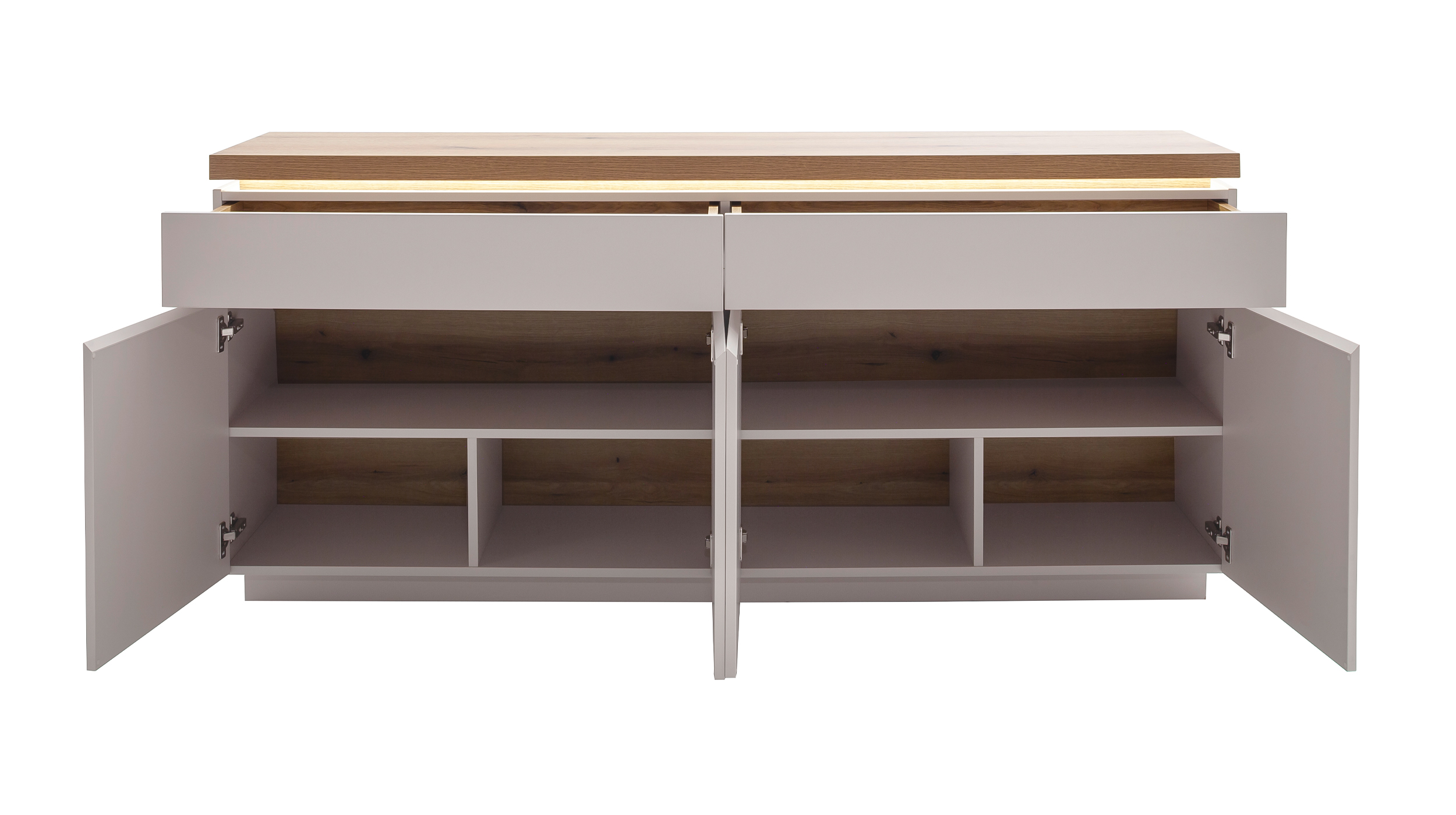 Sideboard mit Beleuchtung beige - Evoke Eiche 180 cm - REMOLINO