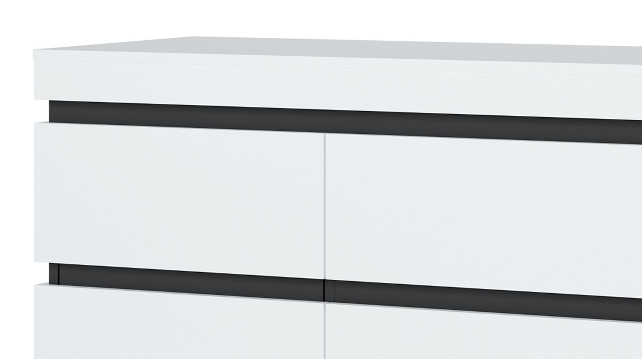 Sideboard alpinweiß - anthrazit 161 cm - CAMPANIA