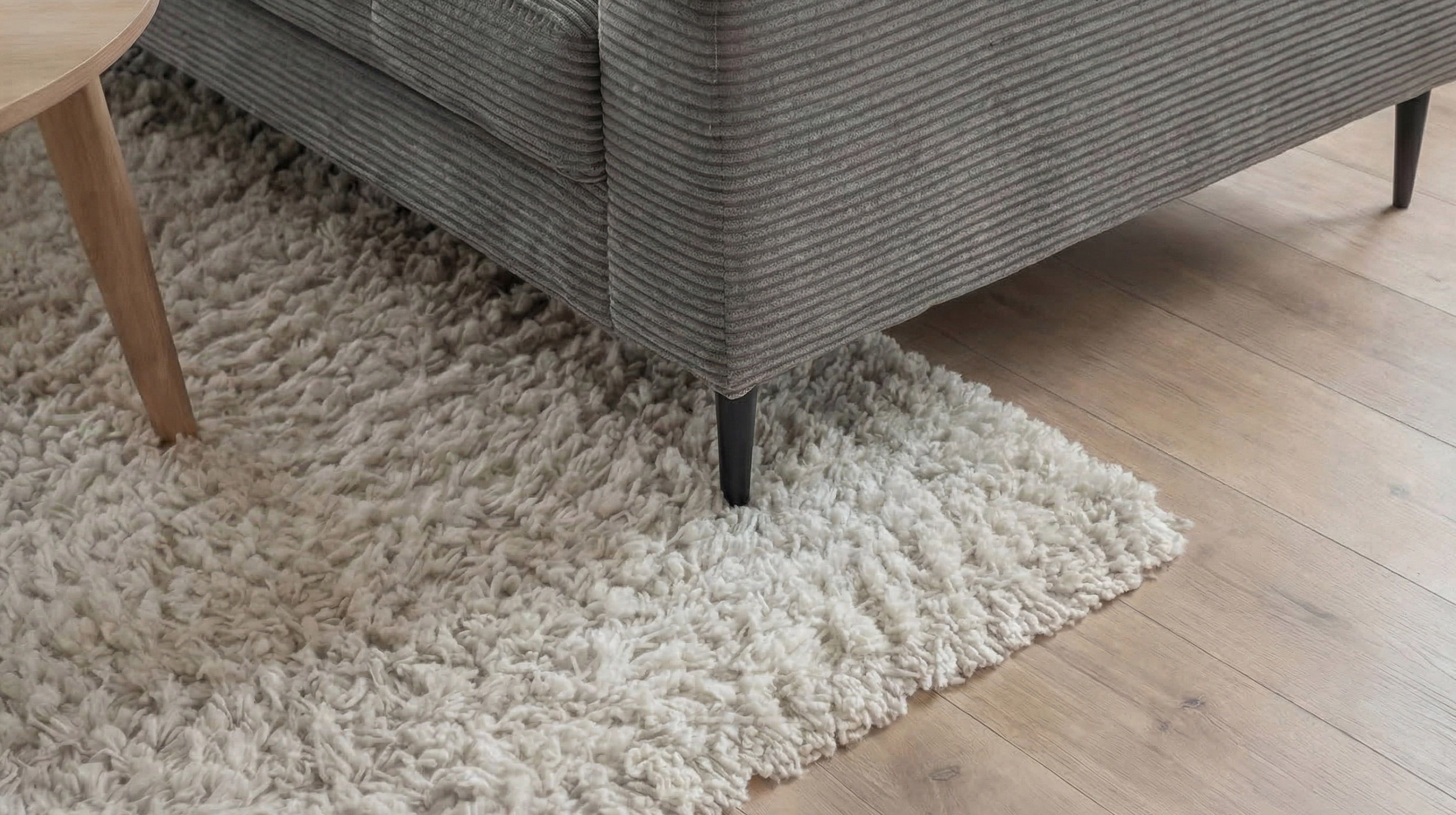 Ecksofa Cord grau 220 x 164 cm - OT rechts - NORDVIK