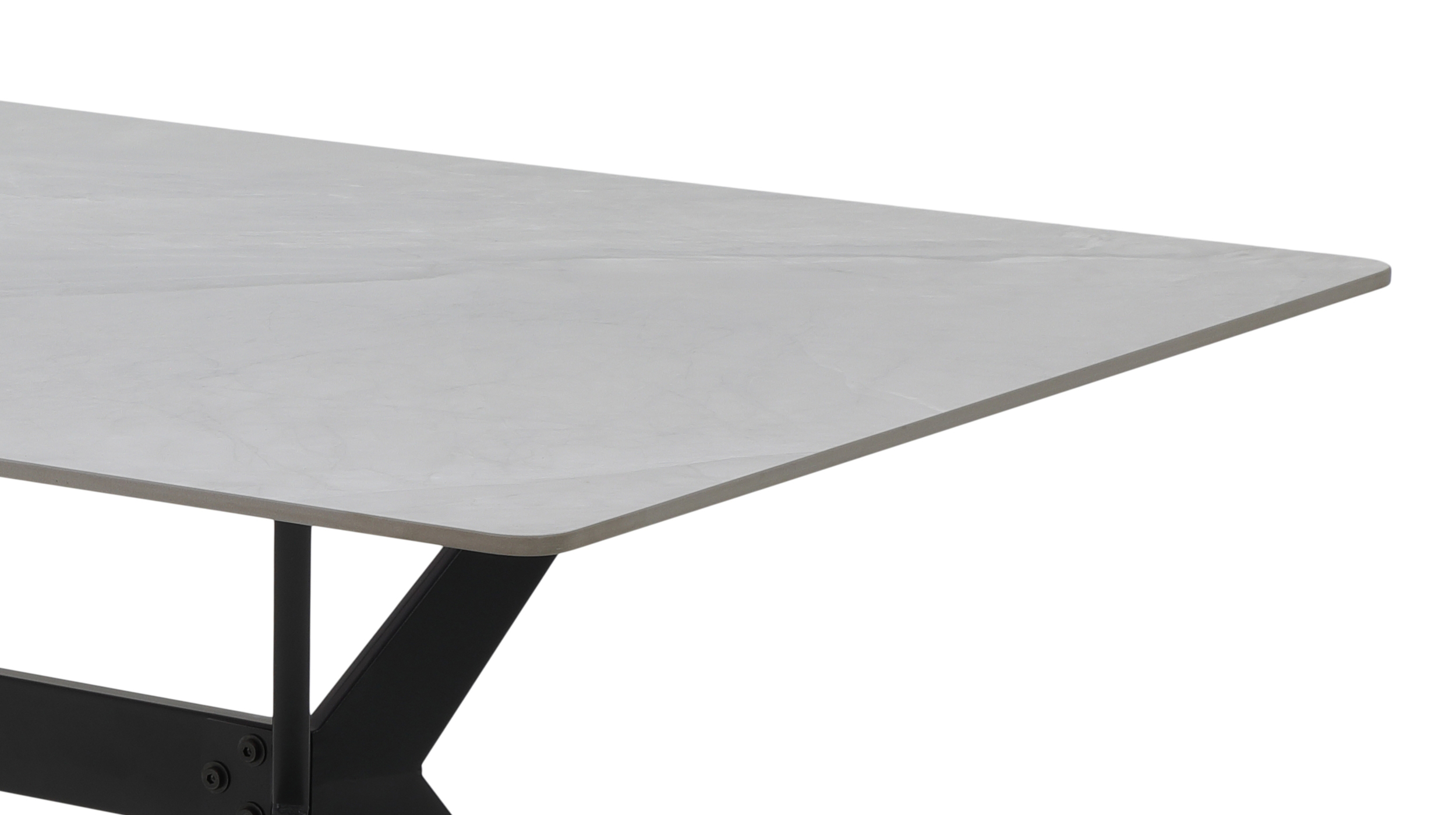 Esstisch 180 x 90 cm Marmoroptik grau - PACCINO