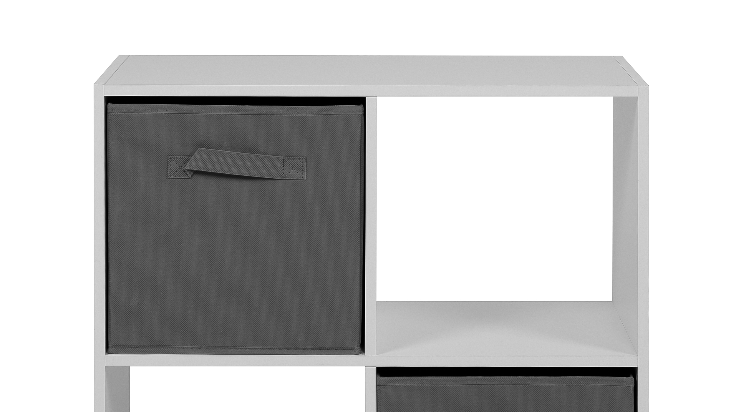 Standregal weiß 60 x 89 cm 6 Fächer - inkl. 3 Faltboxen - ARVIKA