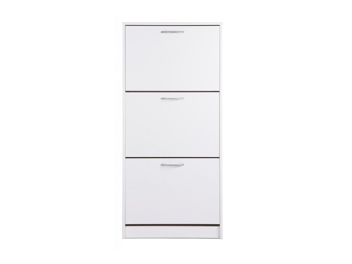 Schuhschrank weiß 58 x 124 cm 3 Türen - MAINZ 1