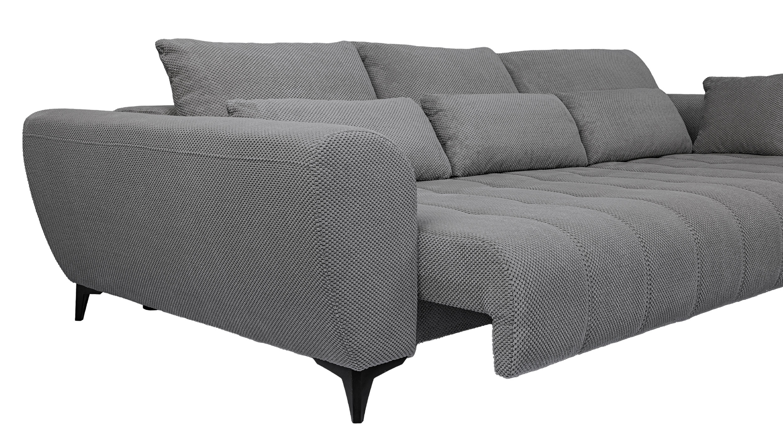 Ecksofa grau ausziehbar - Sitztiefenverstellung 287 cm - GARAY