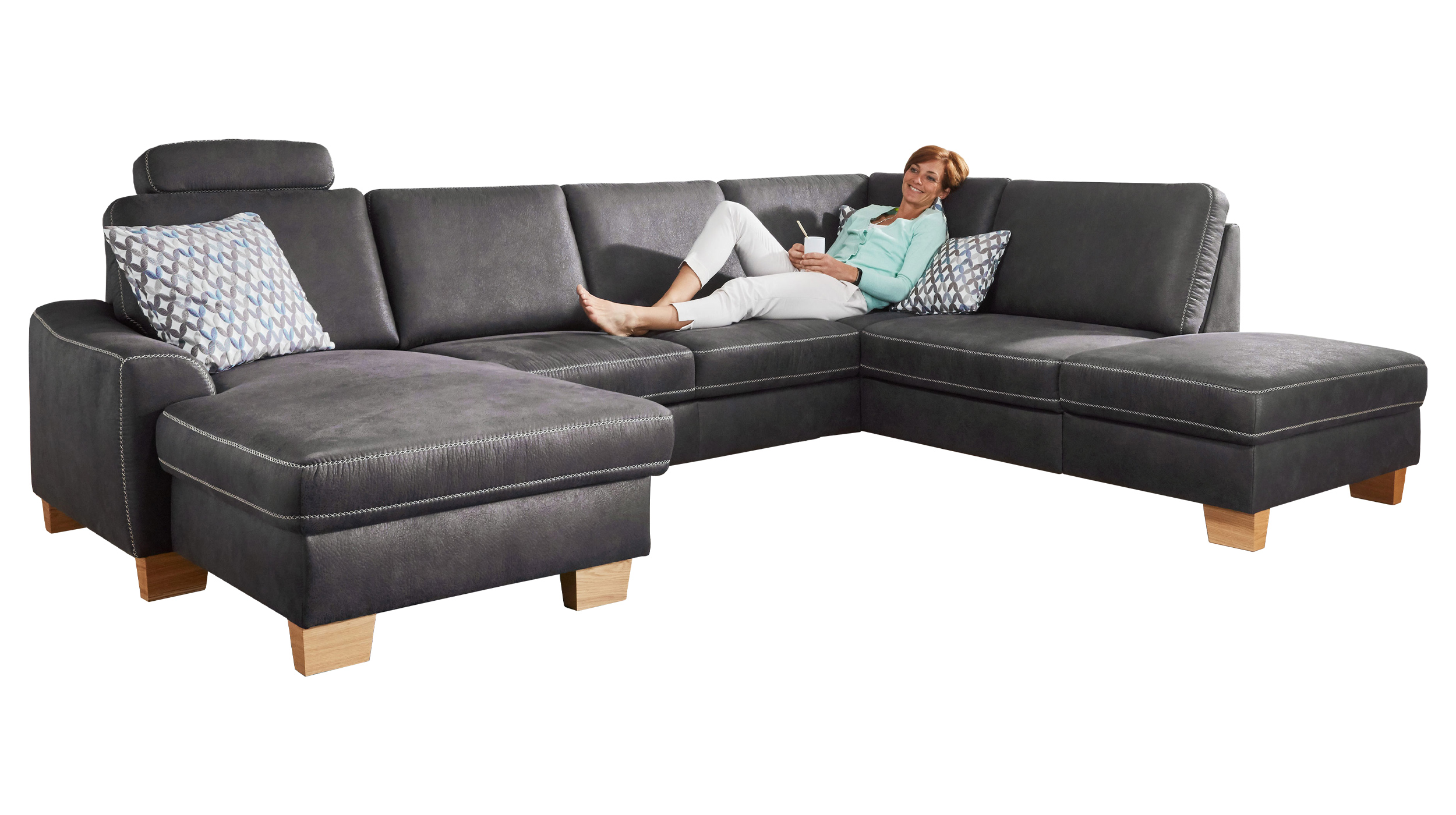 Couchliebe® Wohnlandschaft planbar - anthrazit - Premium Version - STICK