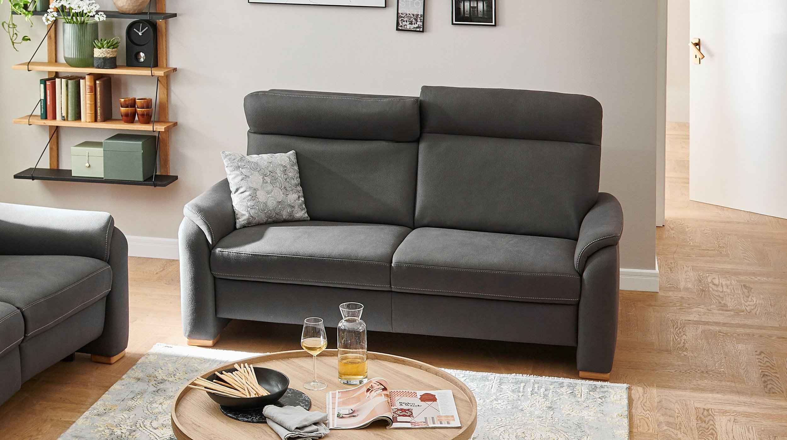 Couchliebe® Einzelsofa 2,5 Sitzer planbar - anthrazit - Premium Version - PENELOPE