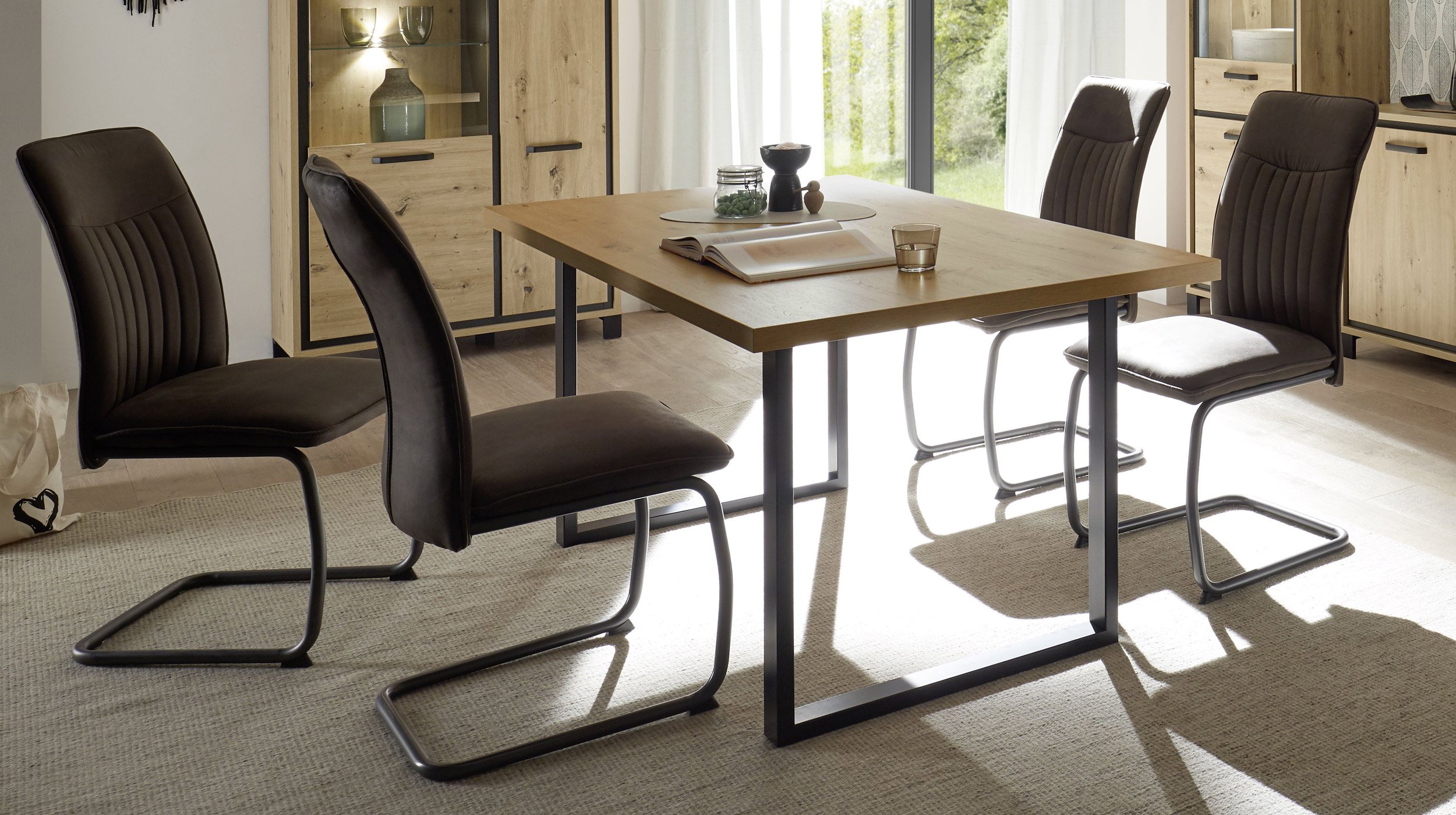 Esstisch 160 x 90 cm Artisan Eiche Holzdekor - TABLES