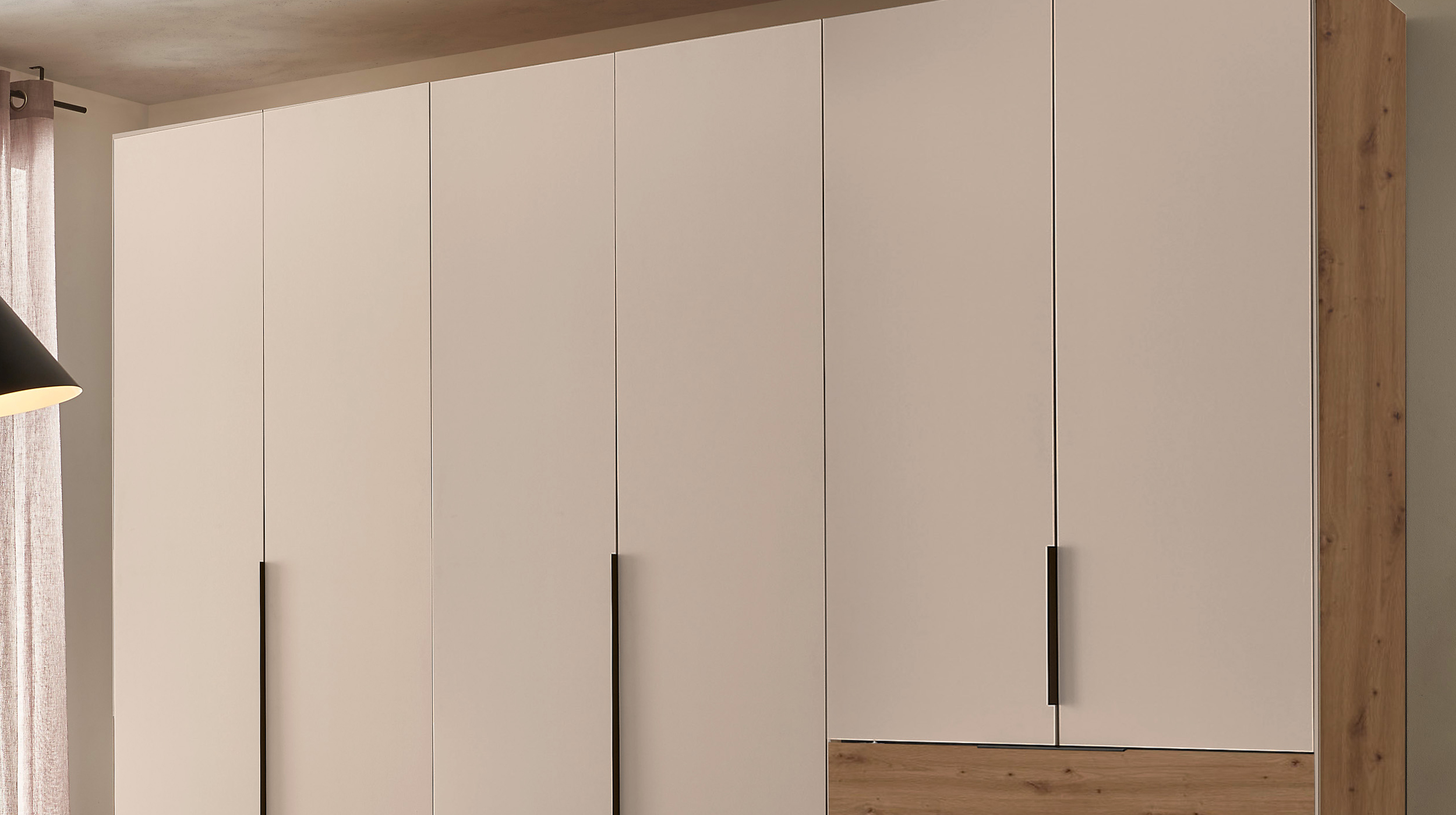 Kleiderschrank beige - Eiche - 300 cm - NUKA
