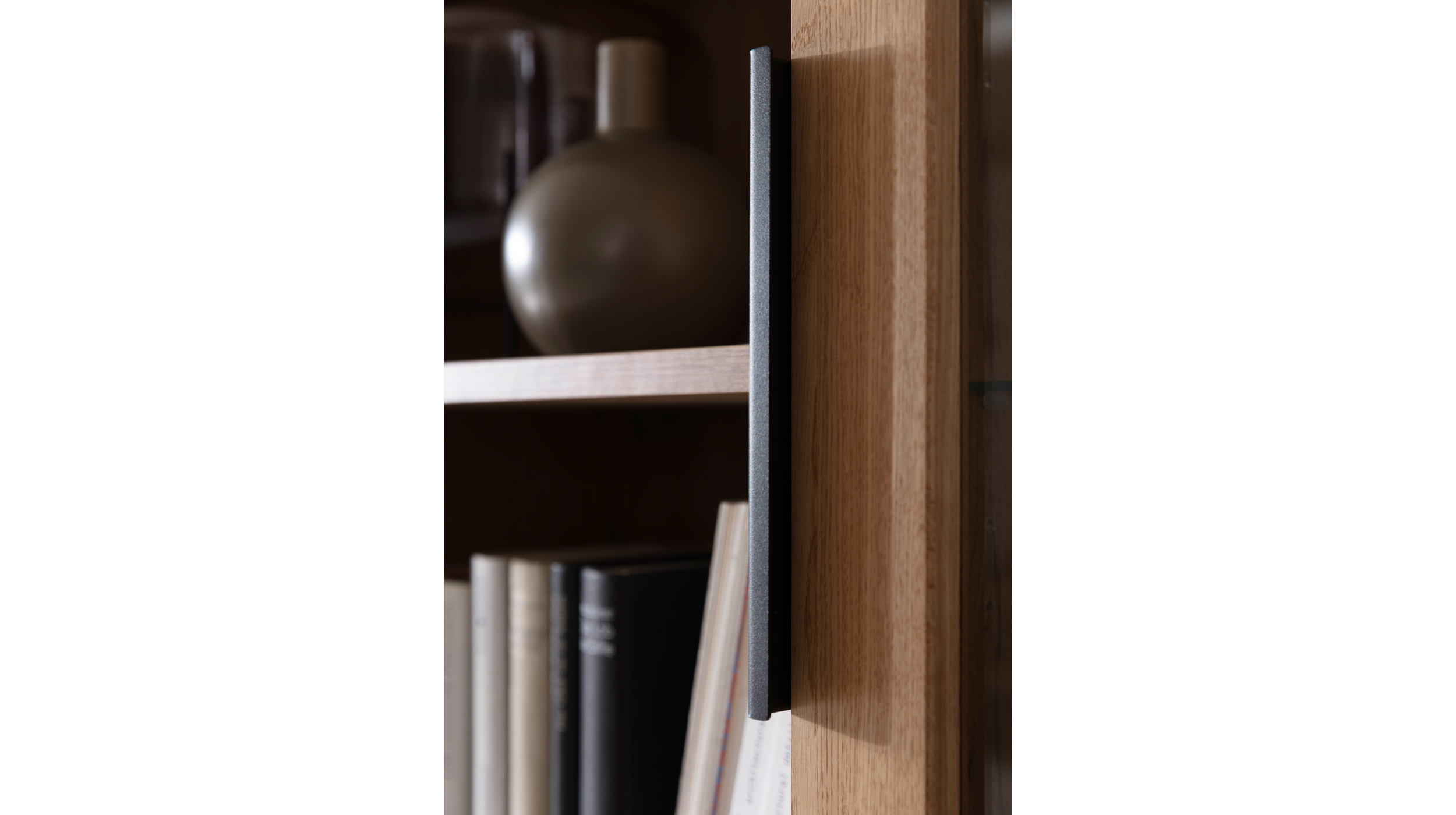Vitrine mit Glastür Wildeiche teilmassiv geölt Breite 72 cm - GRENO