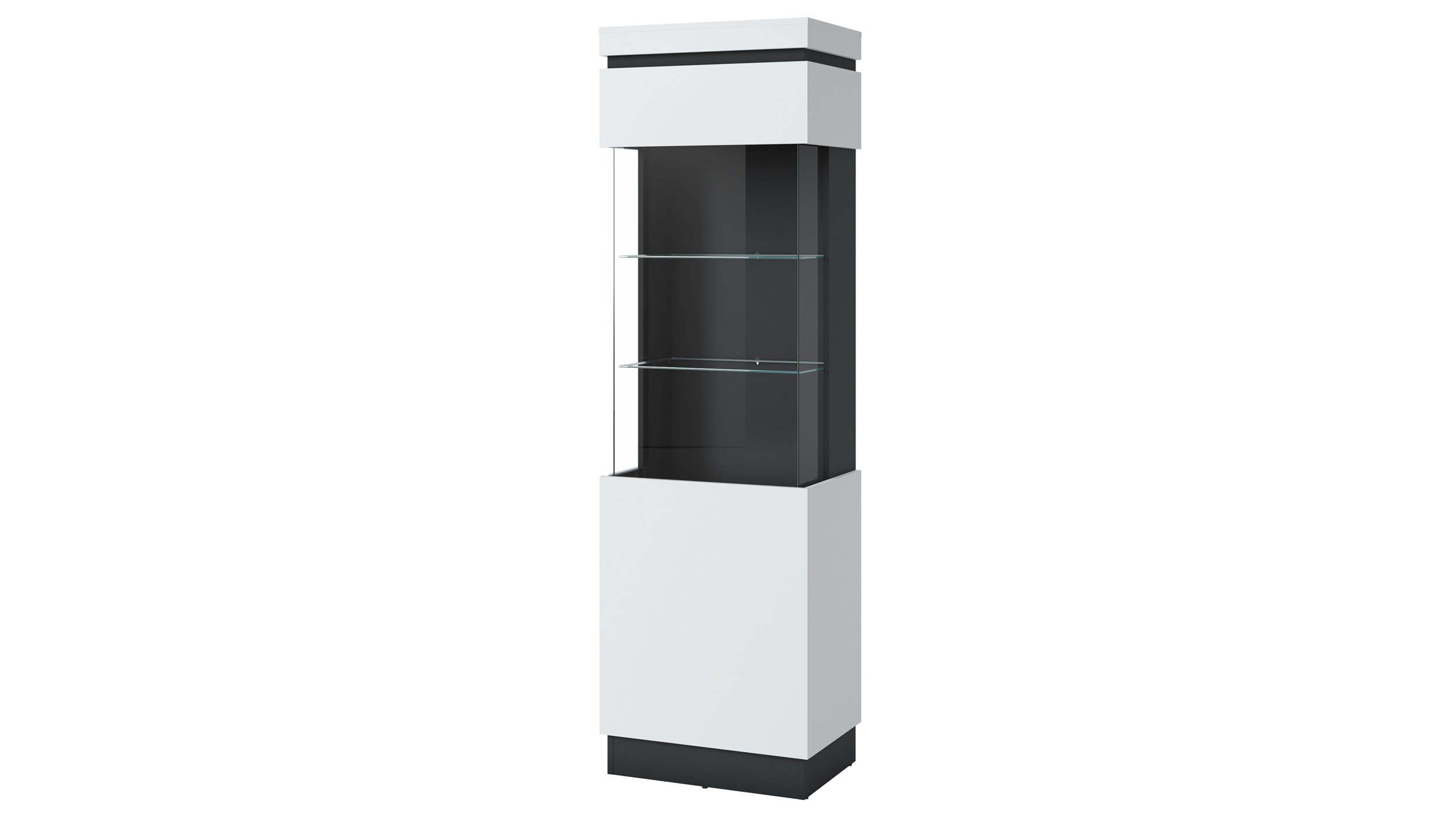 Vitrine mit Glastür alpinweiß Breite 60 cm - CAMPANIA