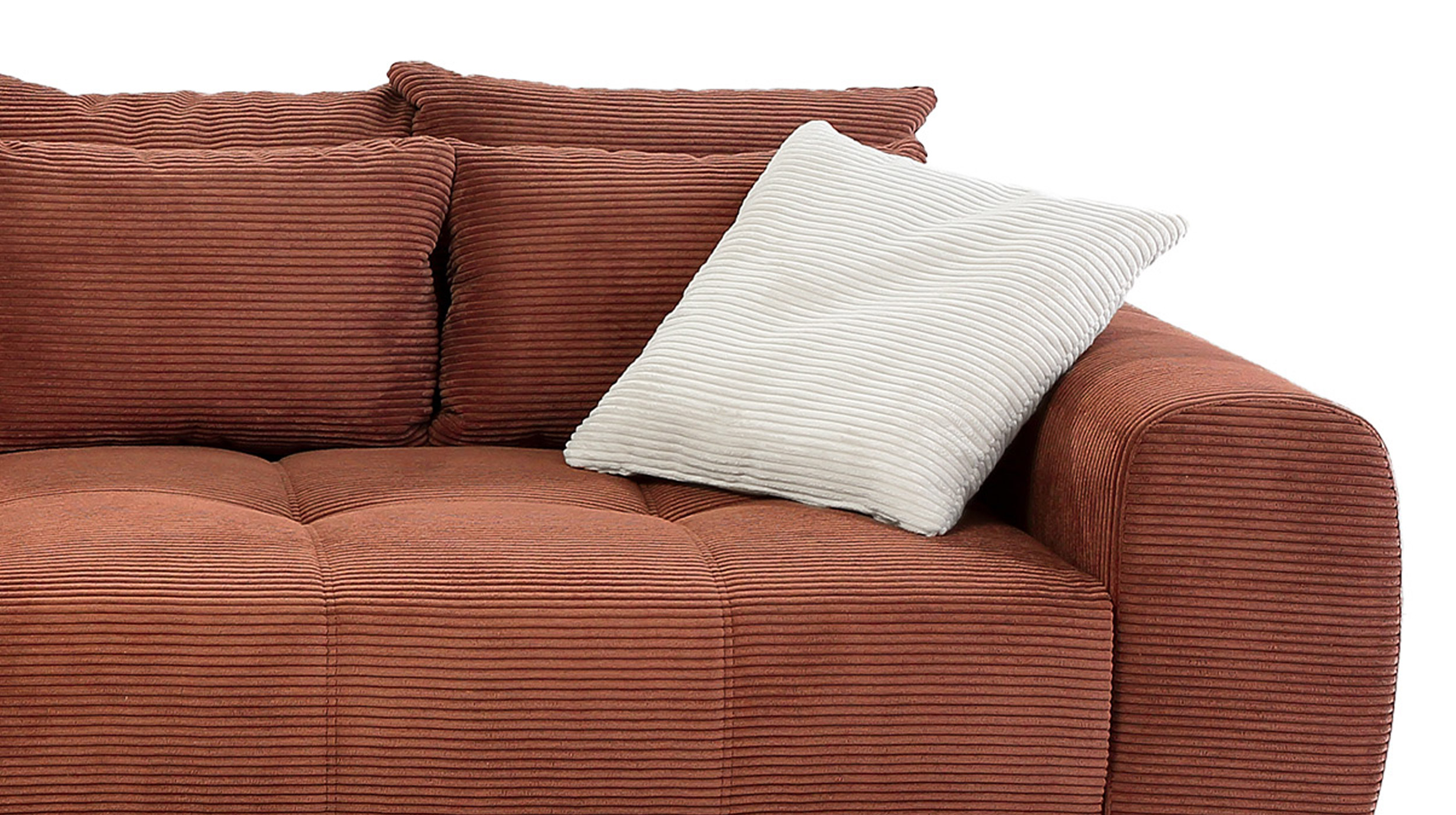 Big Sofa Cord rost - 308 cm - Federkern - JANNI