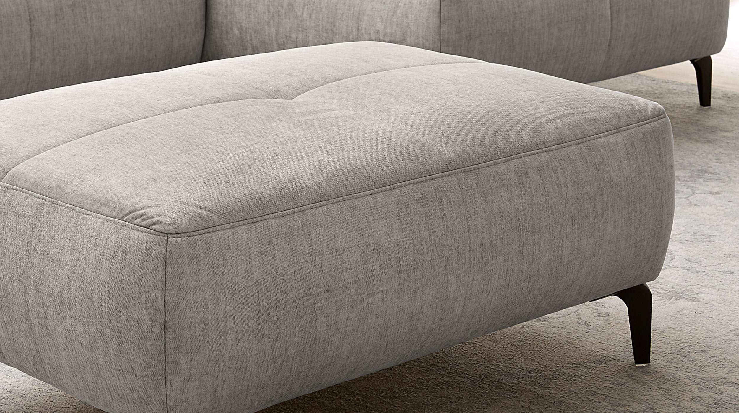Hocker Sitzhocker 79 x 111 cm  hellgrau Veloursbezug - SALO
