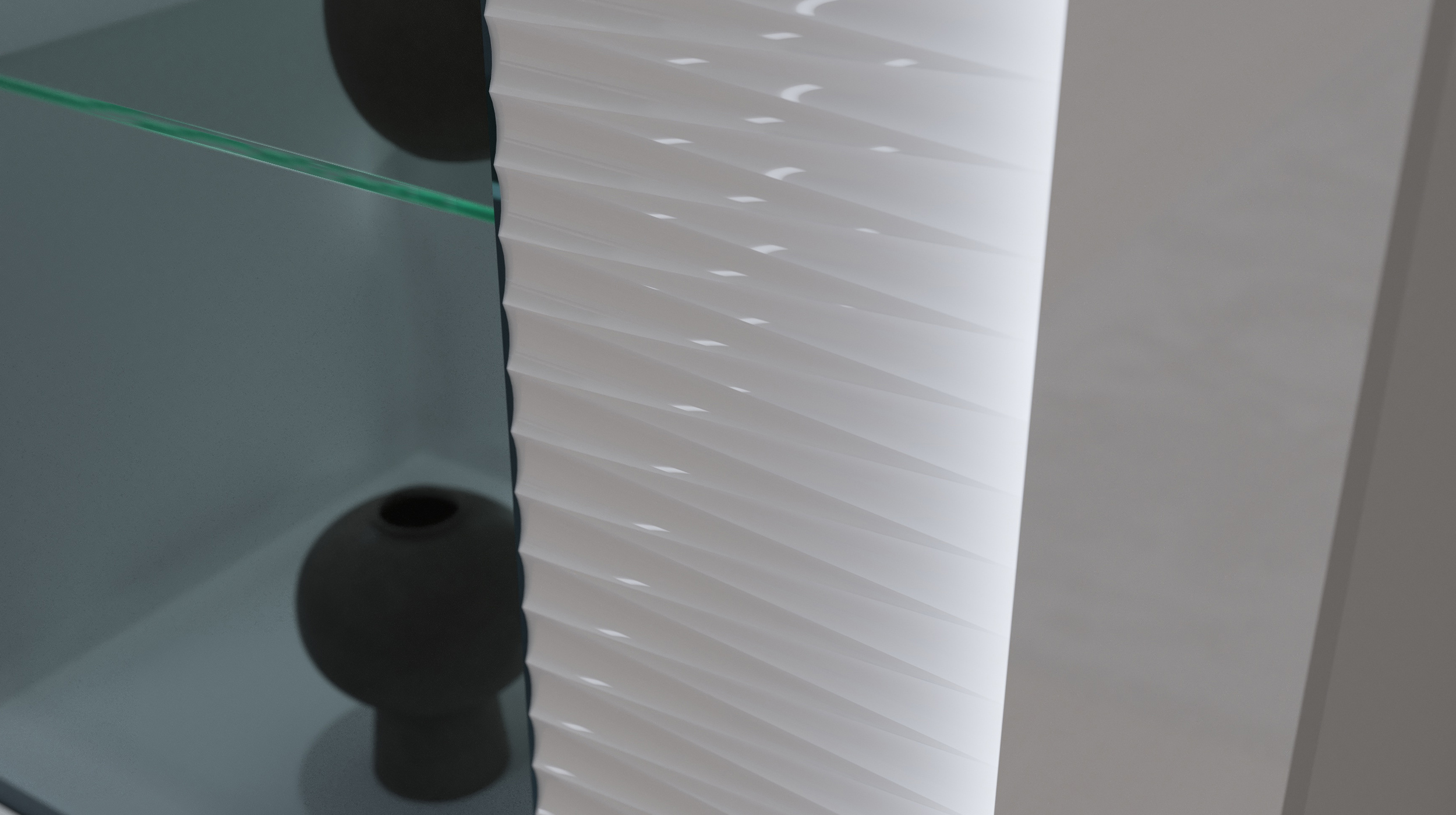 Vitrine mit Glastür weiß hochglanz 60 x 202 cm - SKYLIGHT
