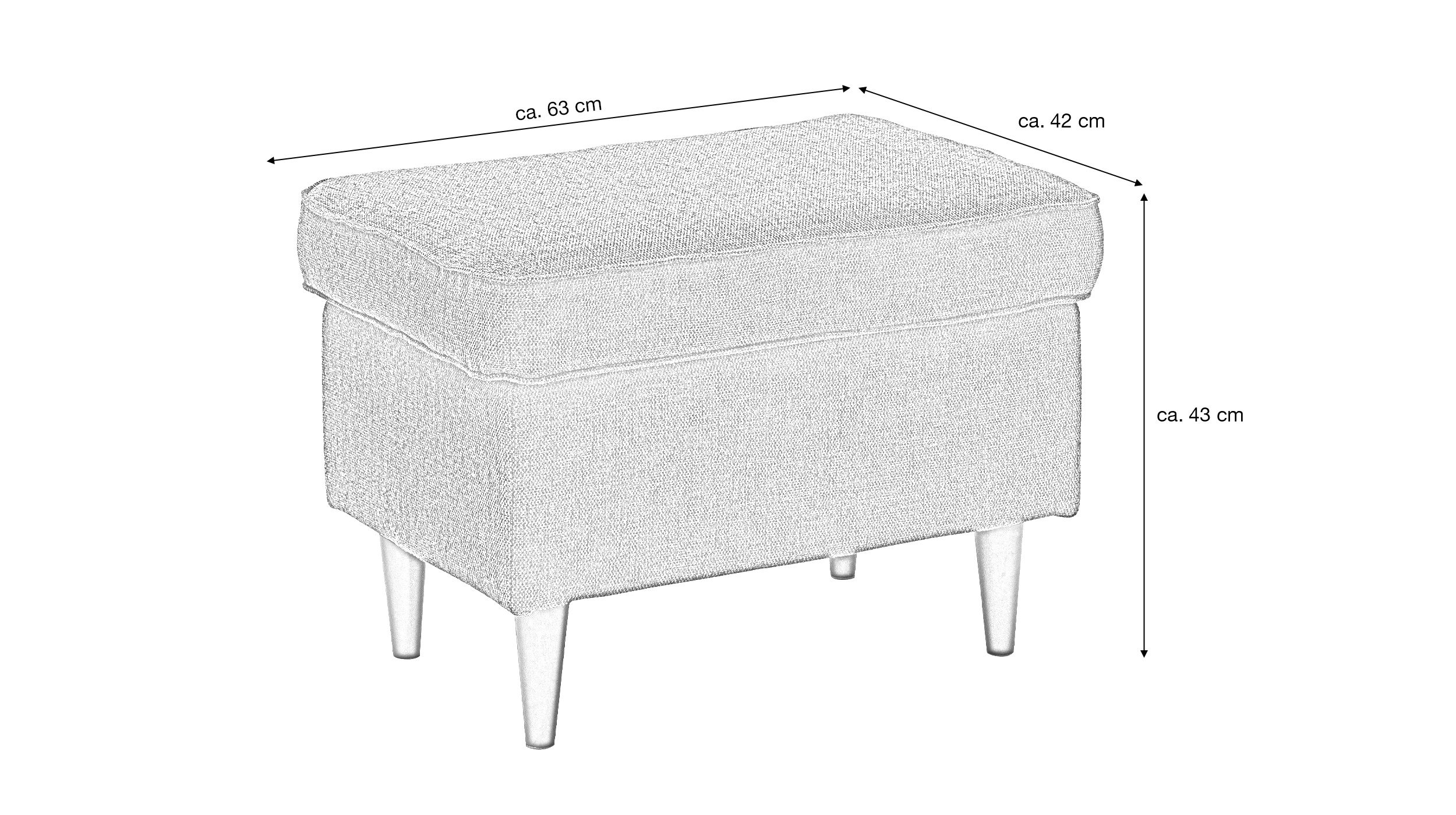 Hocker anthrazit 63 x 42 cm - OSKAR