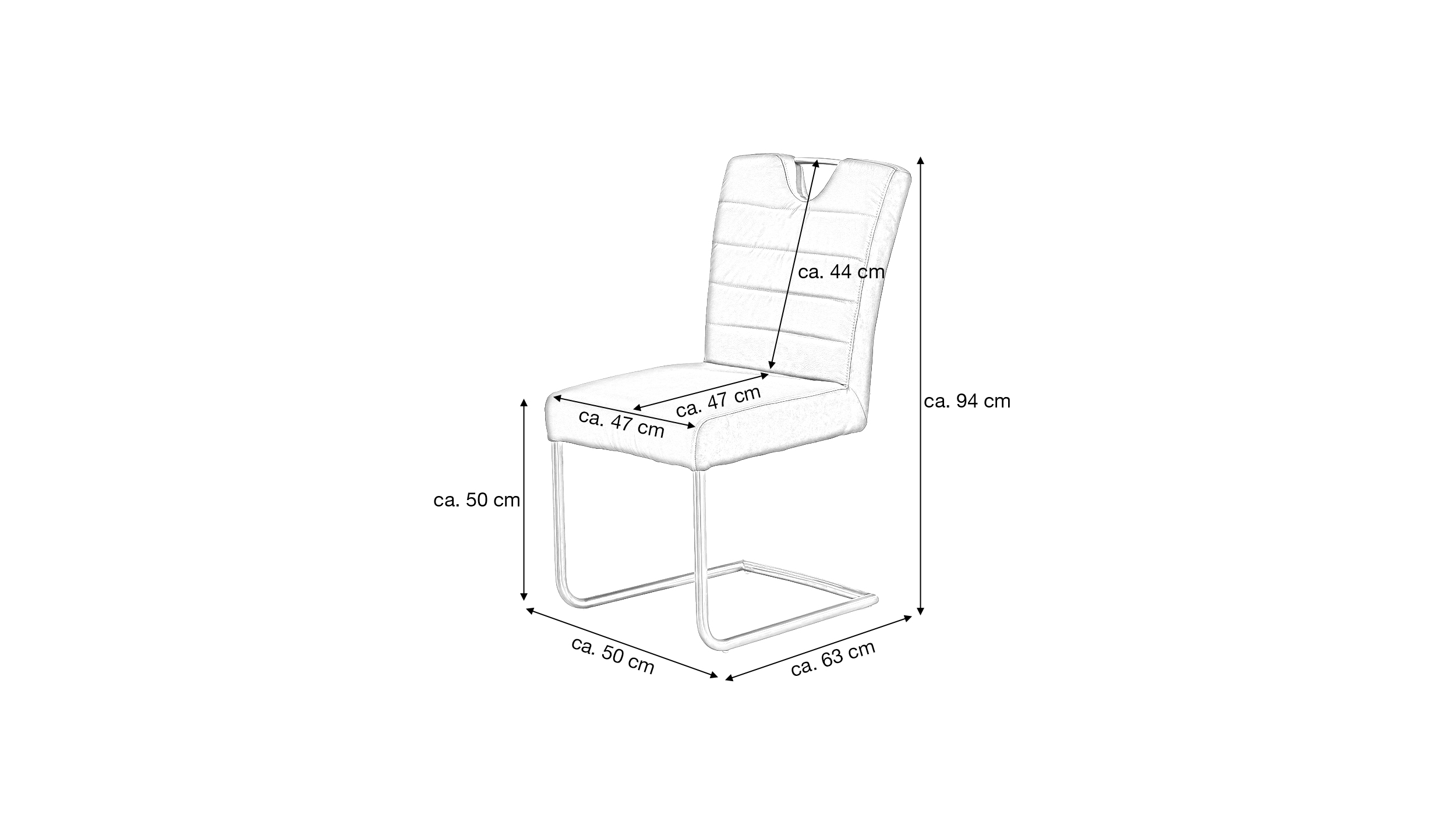 Schwingstuhl für Esszimmer braun Echtleder - Stoffbezug - DEXTER