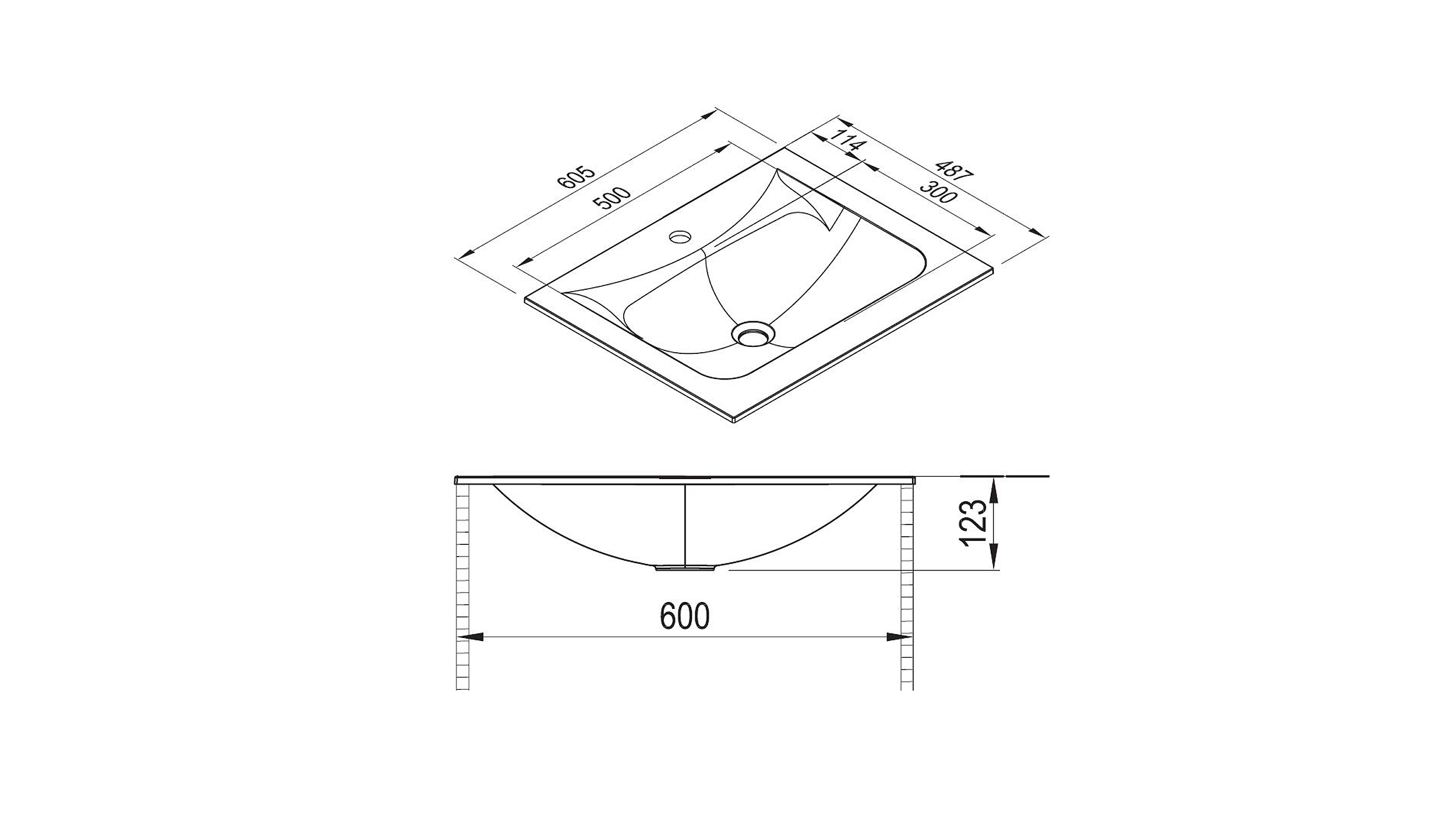 Badmöbel-Set weiß Glanz - 4-Teile - Waschtisch 60 cm - FRANA