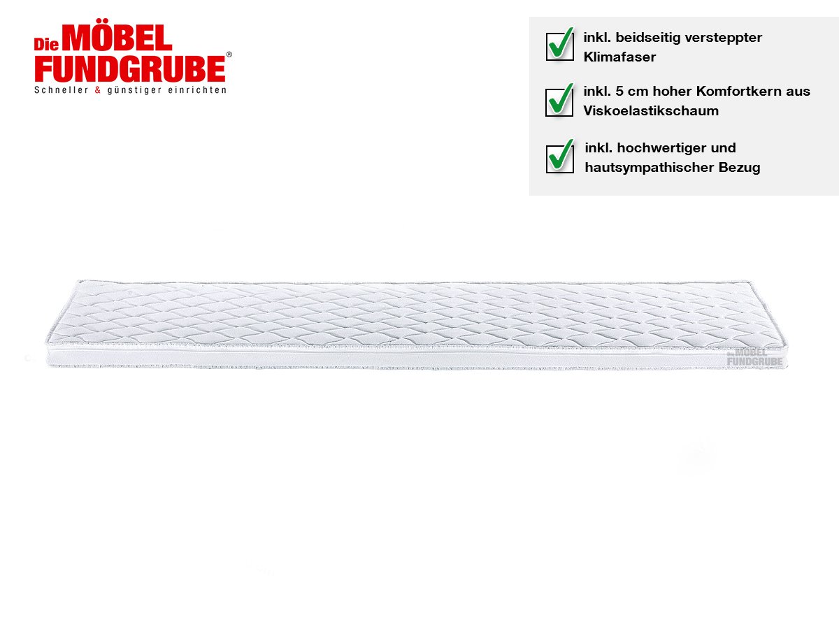 Viskoschaum - Topper 90 x 200 cm Höhe 7 cm - VALENTIN