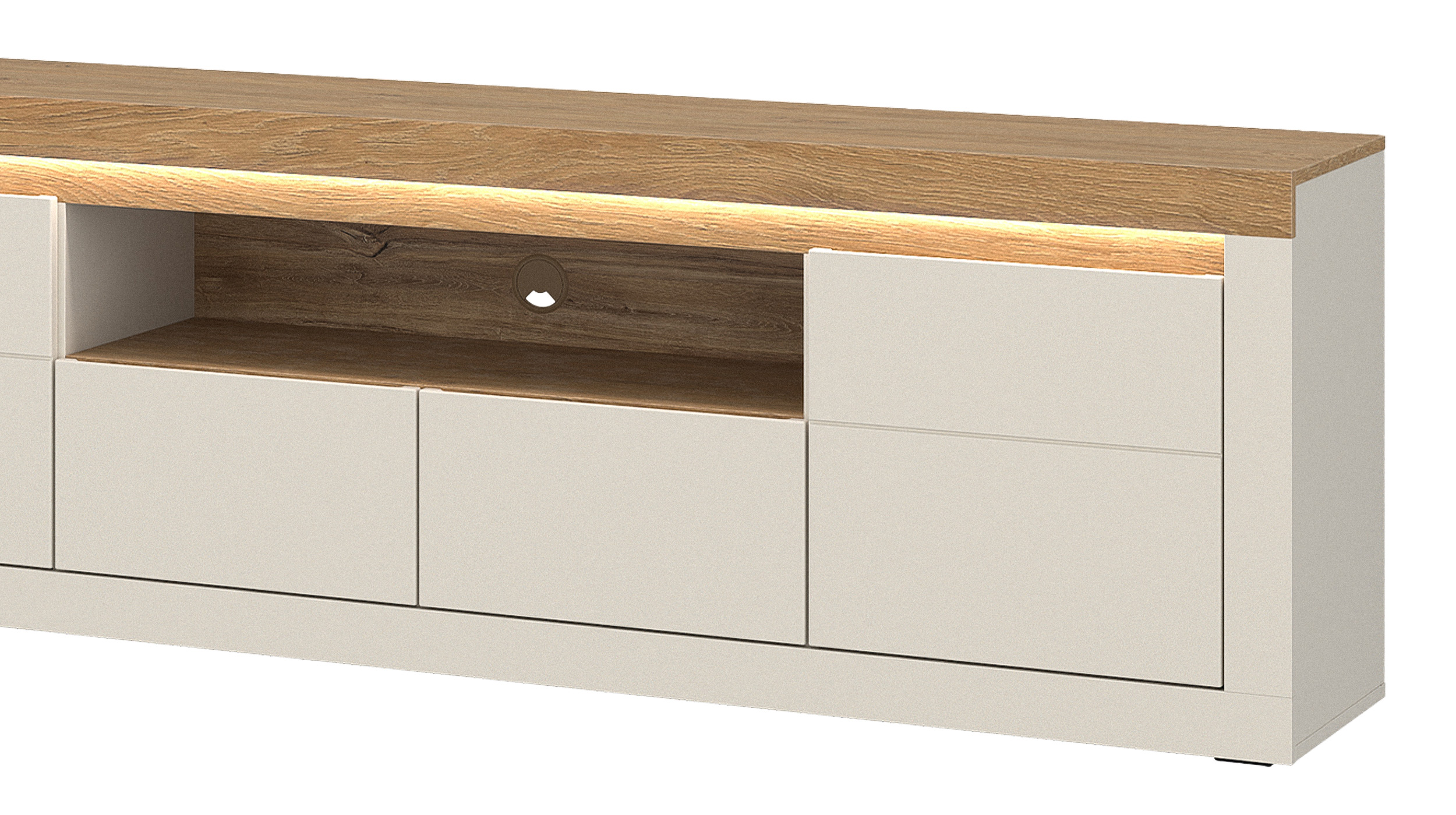 TV-Lowboard mit Beleuchtung Eiche beige - 194 cm - NAXXAR