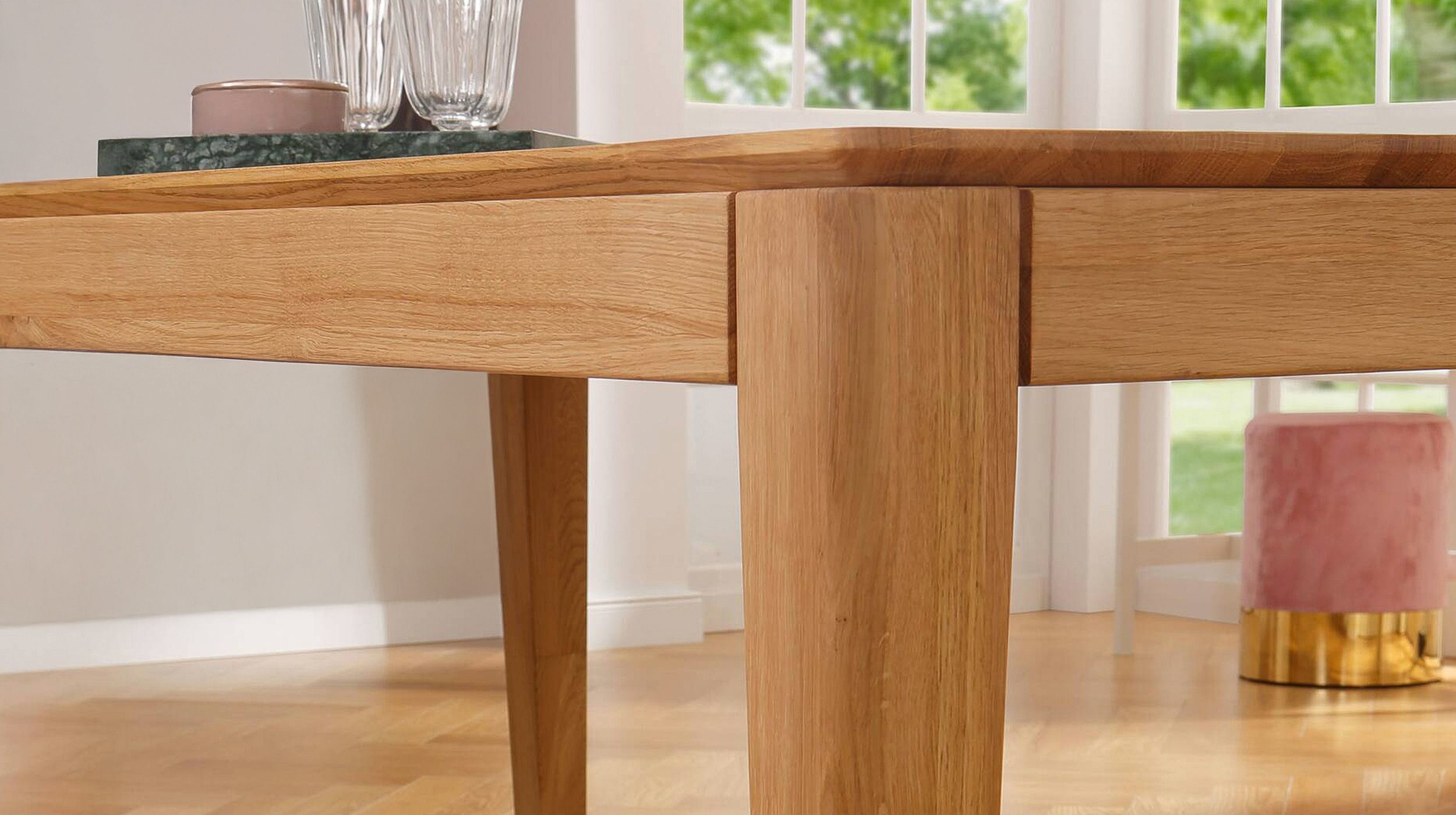 Esstisch ausziehbar 140-225 cm Massivholz Wildeiche geölt - FLAVIA