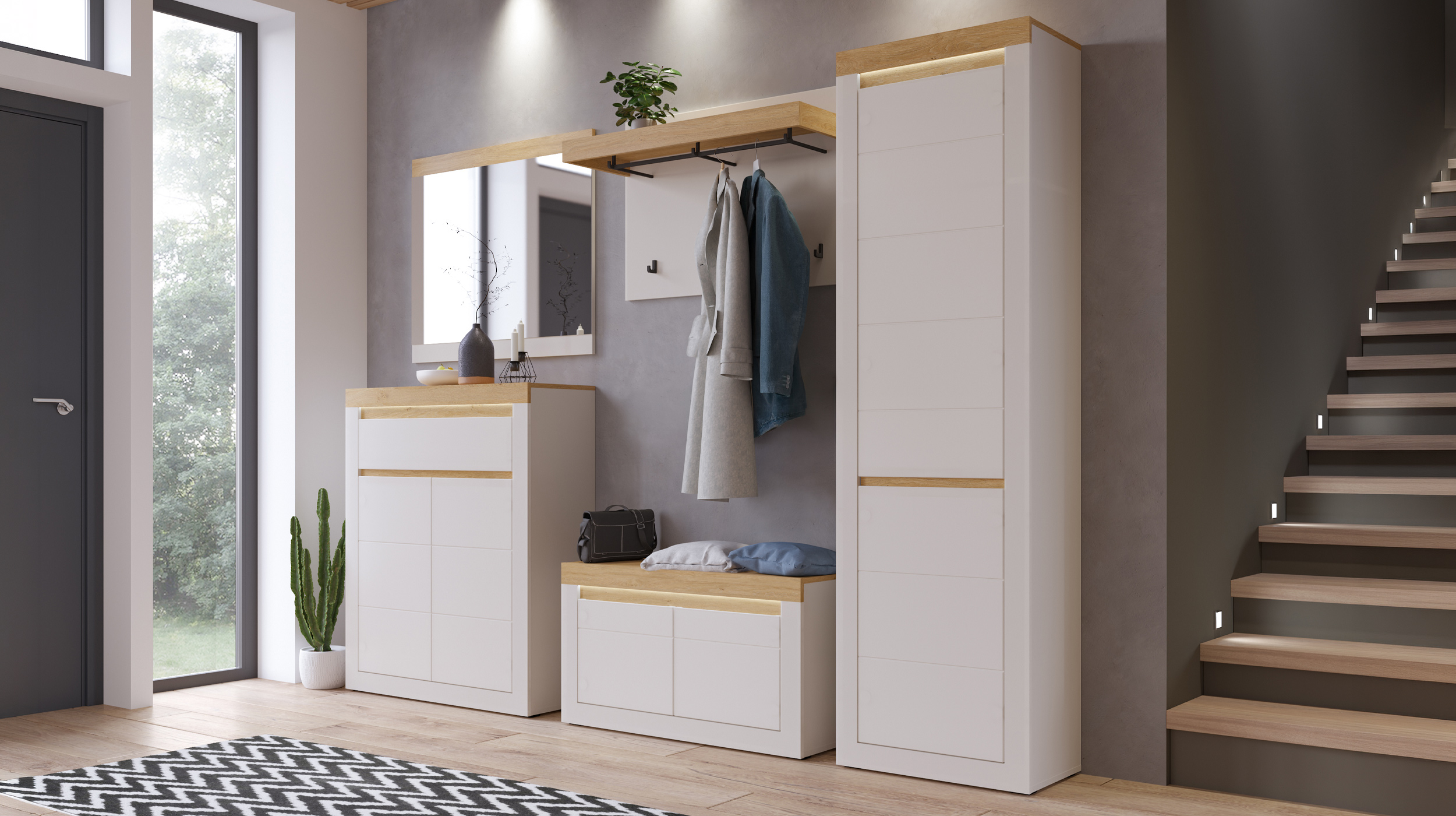 Wandspiegel beige Stone Eiche 95 x 62 cm - NAXXAR