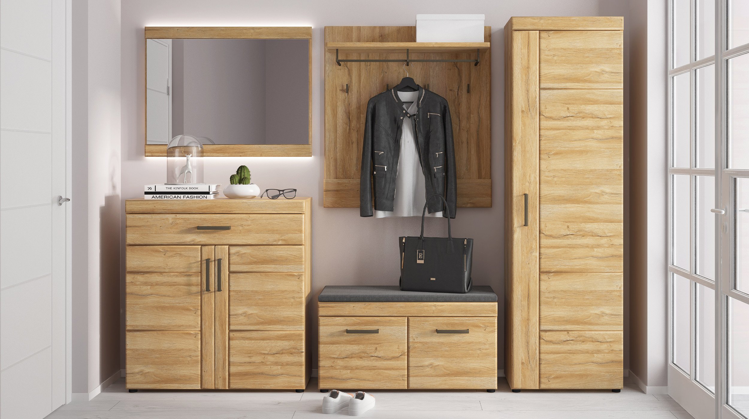 Garderobenschrank Grandson Eiche 195 cm - CORTINA