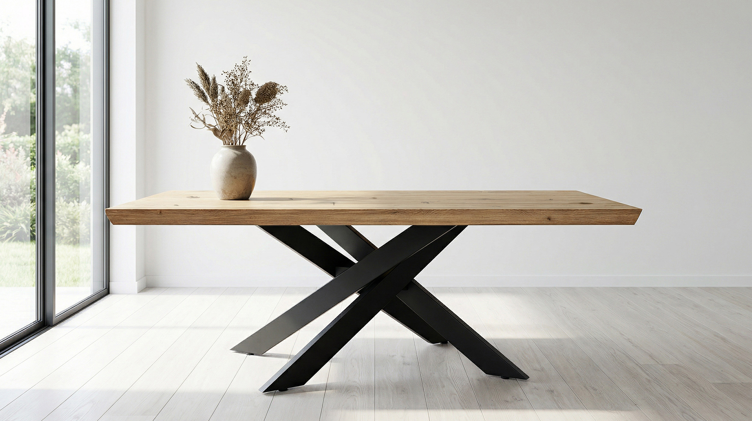 Esstisch Massivholztisch 220 x 100 cm Wildeiche geölt - AHUS