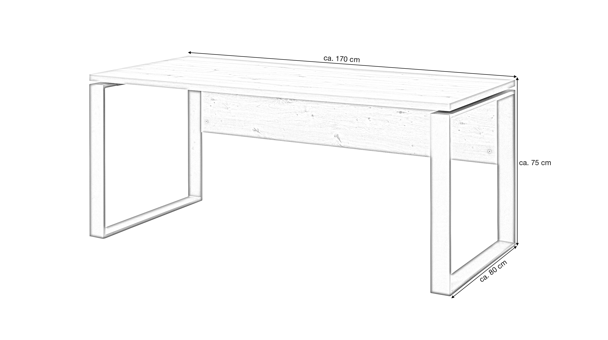 Schreibtisch Artisan Eiche 170 cm Metallgestell - DISEGNO