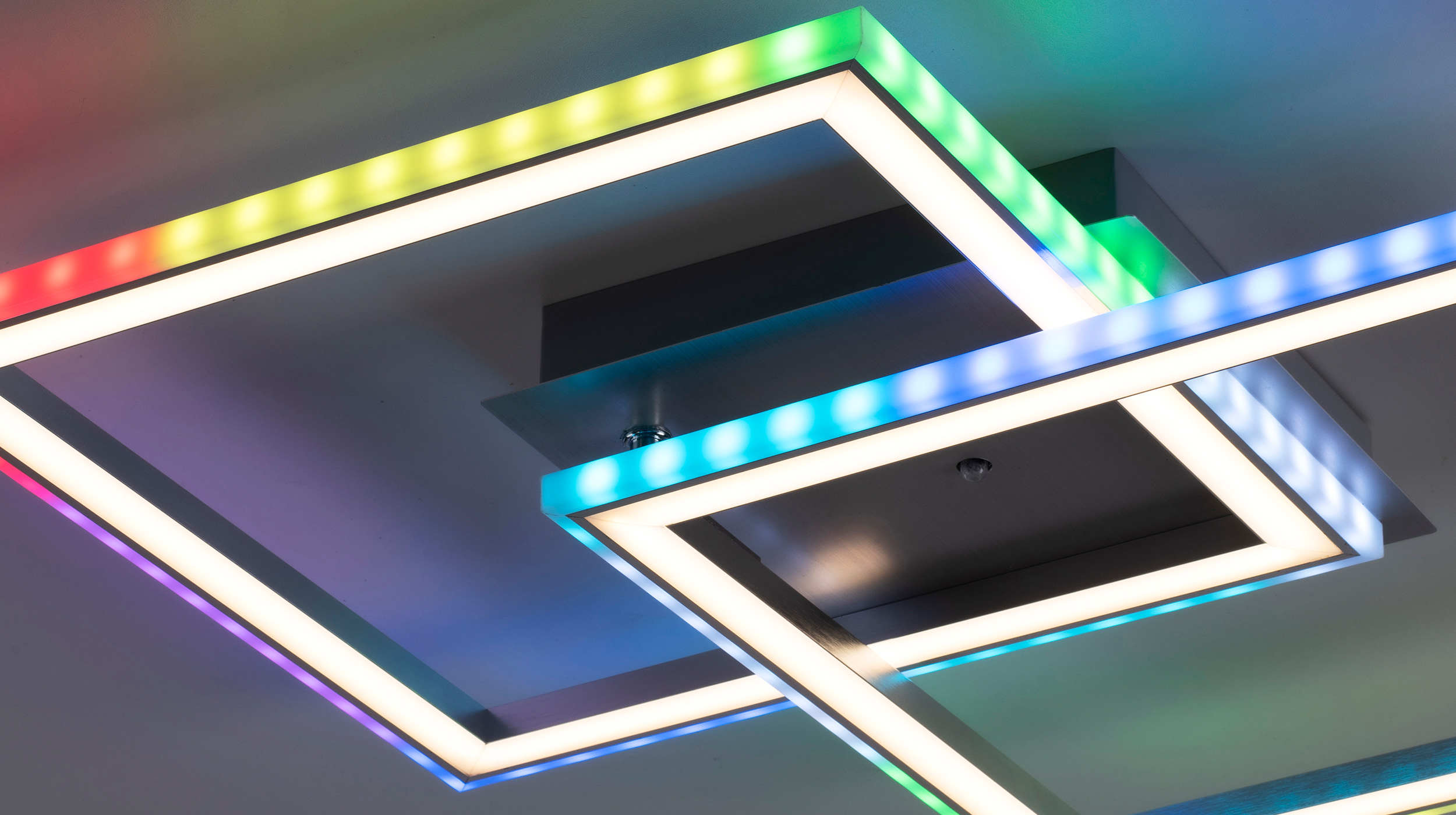 Deckenleuchte LED stahlfarben 45 cm mit RGB-Farbwechsel - FELIX