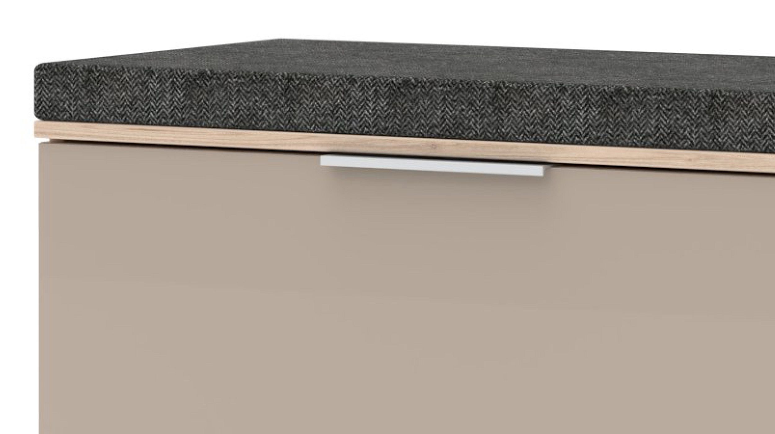 Garderobenbank beige Glasfront - Riva Eiche 80 cm - SANTORIN