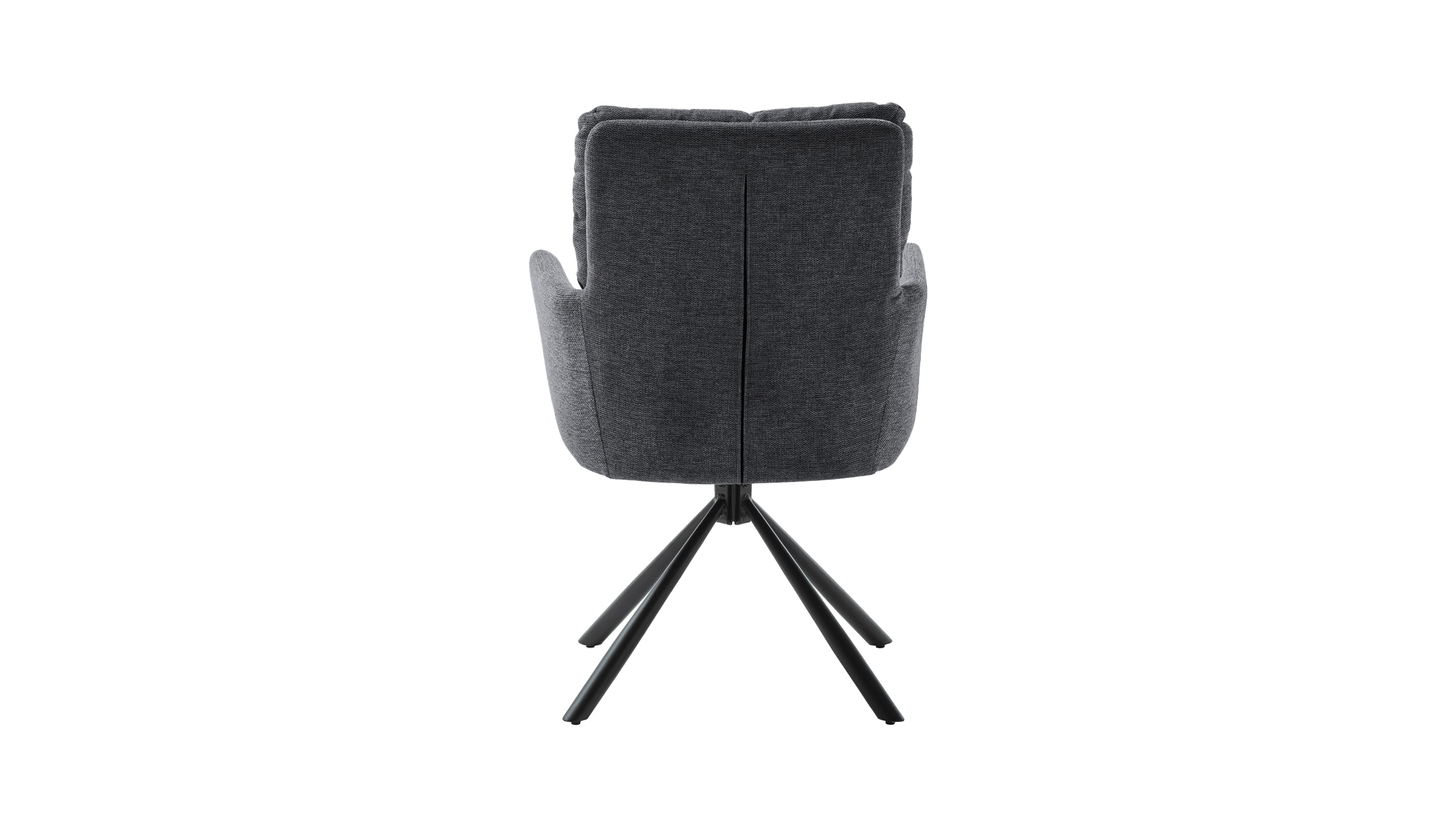 Armlehnstuhl anthrazit Drehstuhl Chenille Optik - UTICA