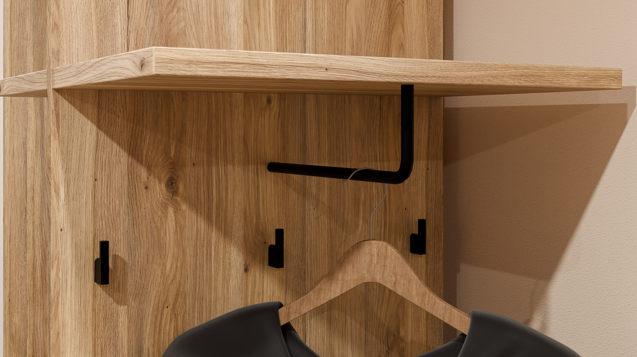 Garderoben-Set 4-teilig Artisan Eiche weiß - 96 cm - KENDRAY