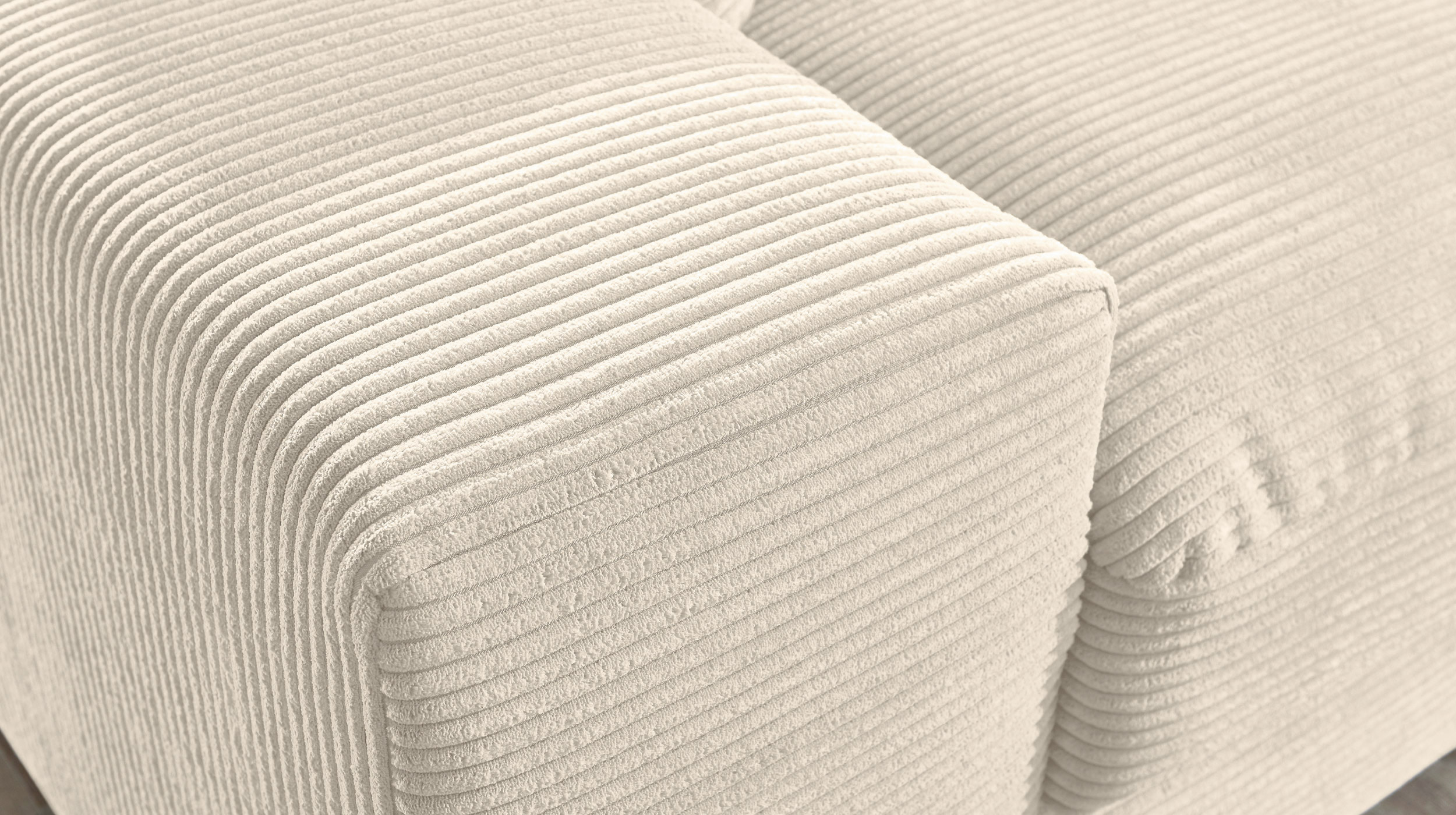 Ecksofa Cord beige 285 x 176 cm - OT rechts - SYDNEY