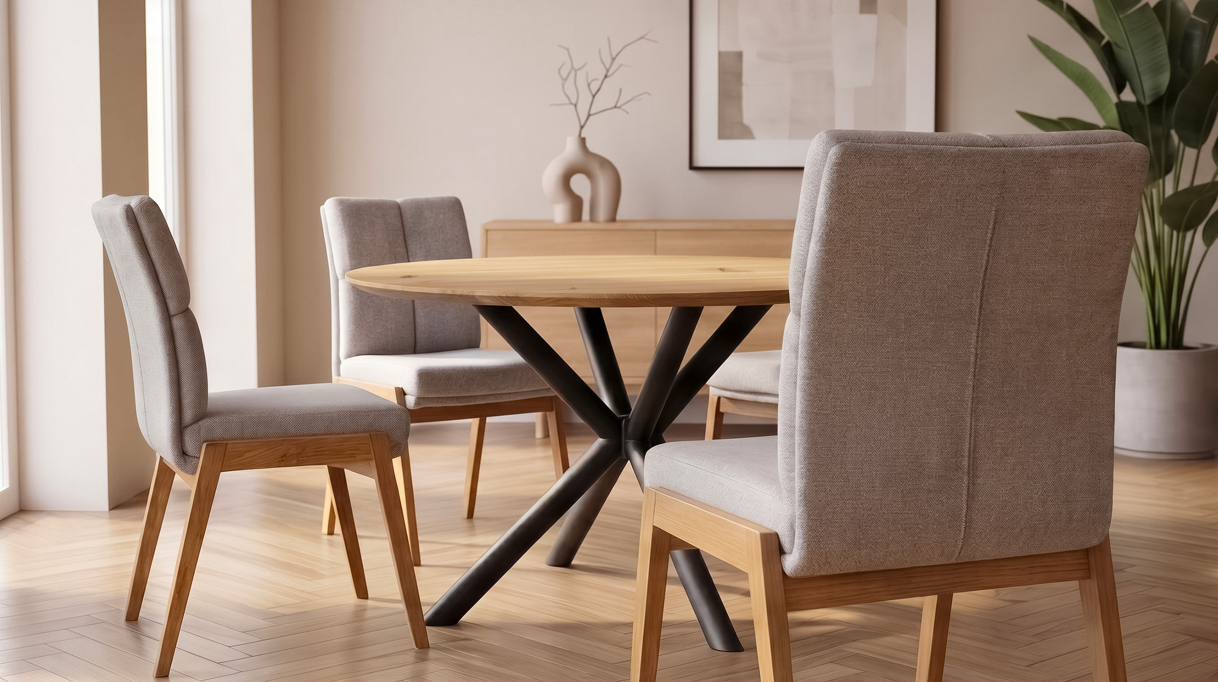 Esstisch Massivholztisch rund Eiche geölt 120 cm - LUND