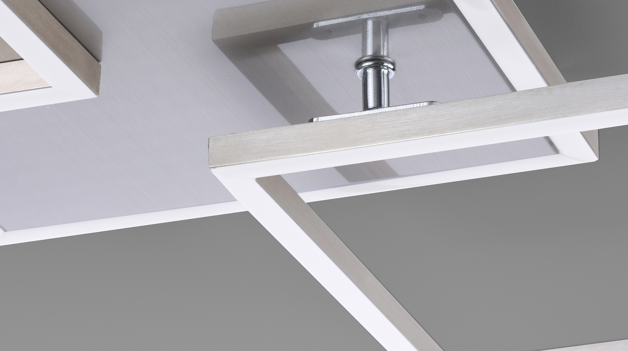 Deckenleuchte stahlfarben 75 x 8 cm 3 LED Paneele drehbar - IVEN