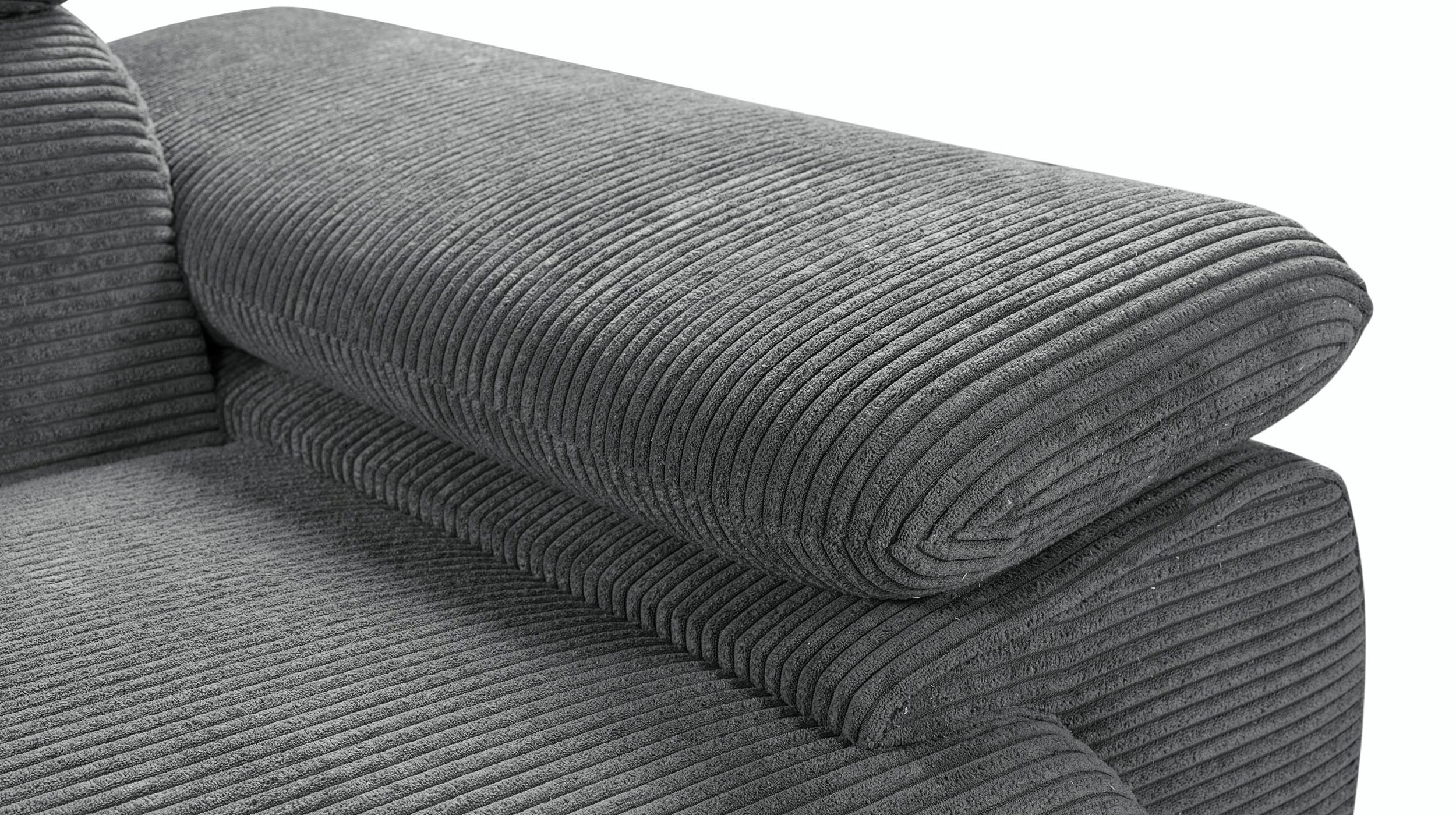Ecksofa Cord anthrazit Schlaffunktion Bettkasten 284 x 196 cm - CINDY