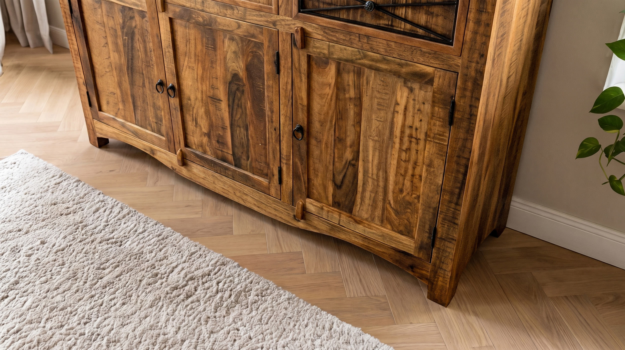 Highboard 5 Türen Akazie massiv lackiert montiert 160 cm - ACANO