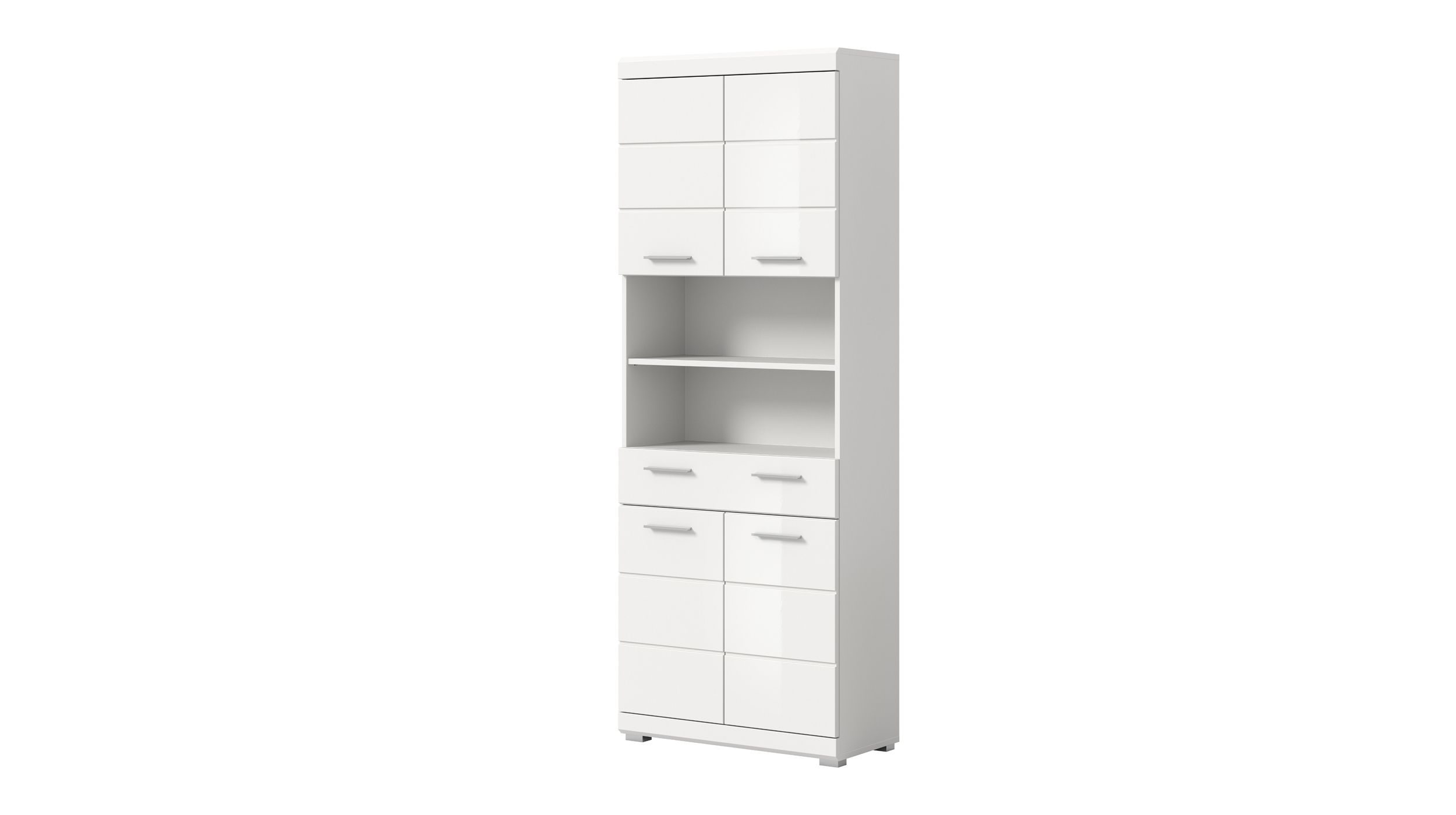 Bad Hochschrank weiß hochglanz 4 Türen Breite 74 cm - SCOUT