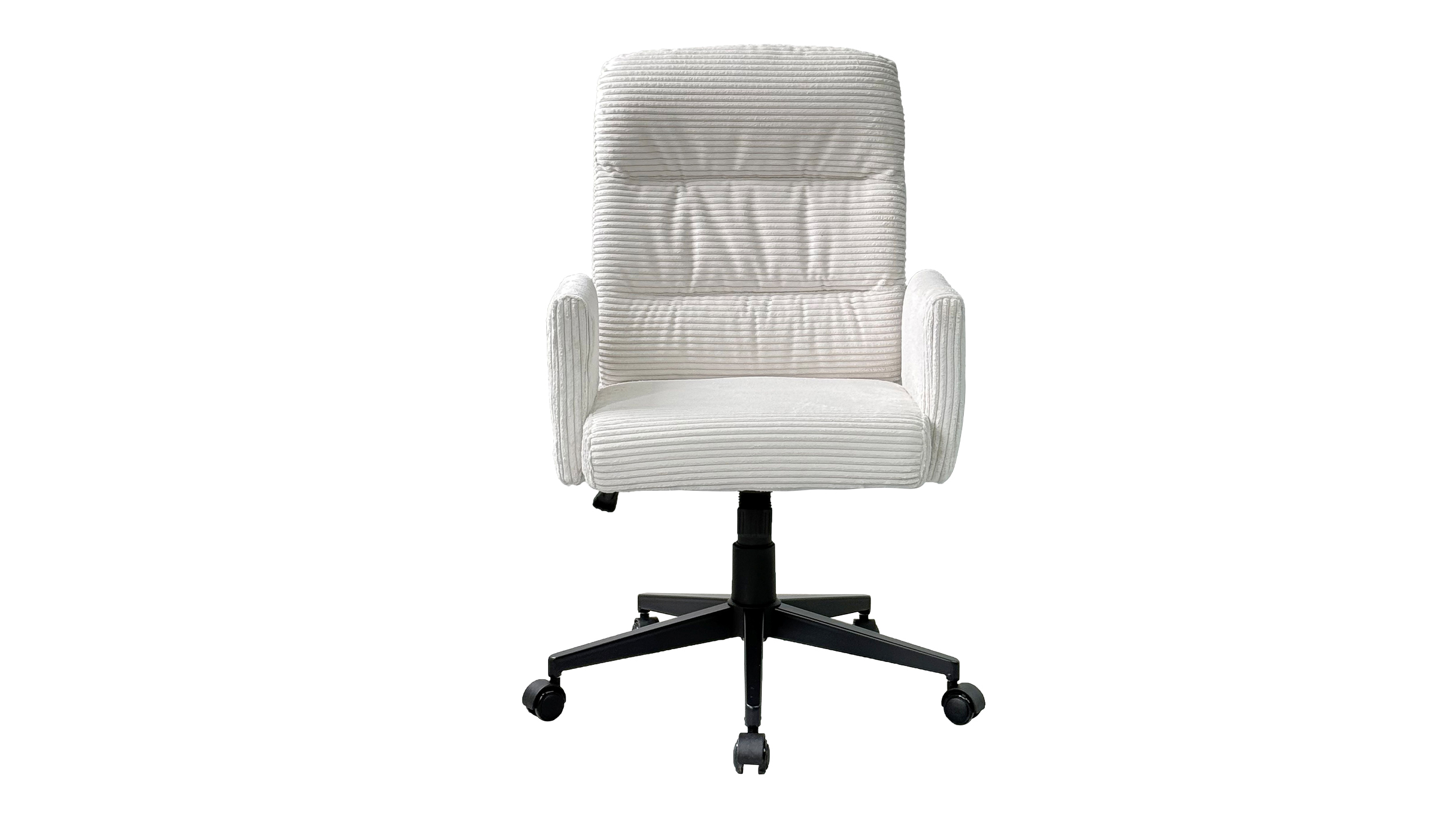 Bürostuhl Drehstuhl Cord creme - Federkern-Polsterung - CHARLY