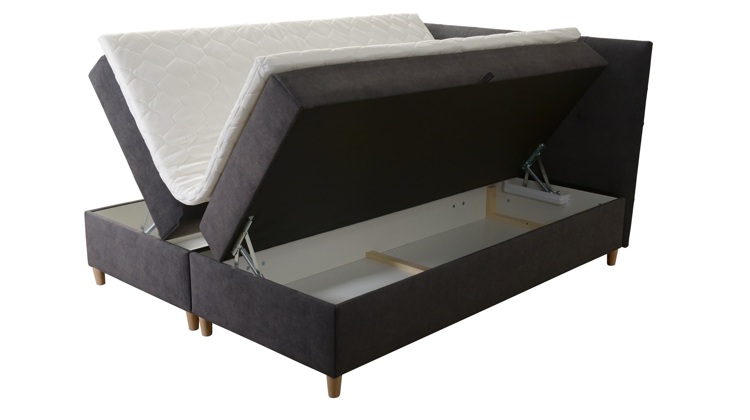 Boxbett 160 x 200 cm anthrazit Bettkasten - ADORA