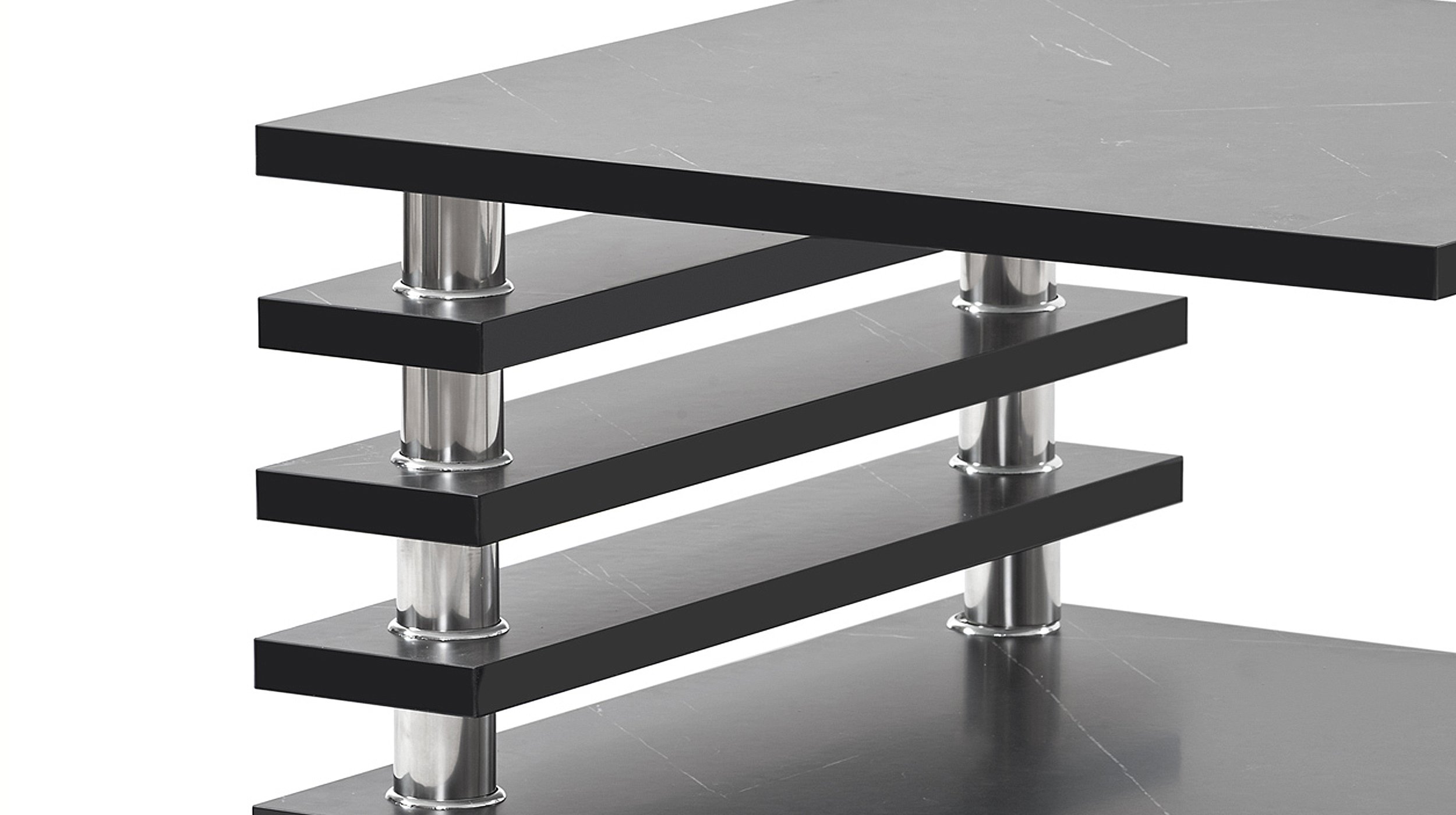 Couchtisch schwarz 65 x 65 cm Marmoroptik - ALVARO